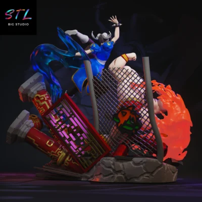 diorama street fighter stl chun li vs zangief figura para impresion 3d