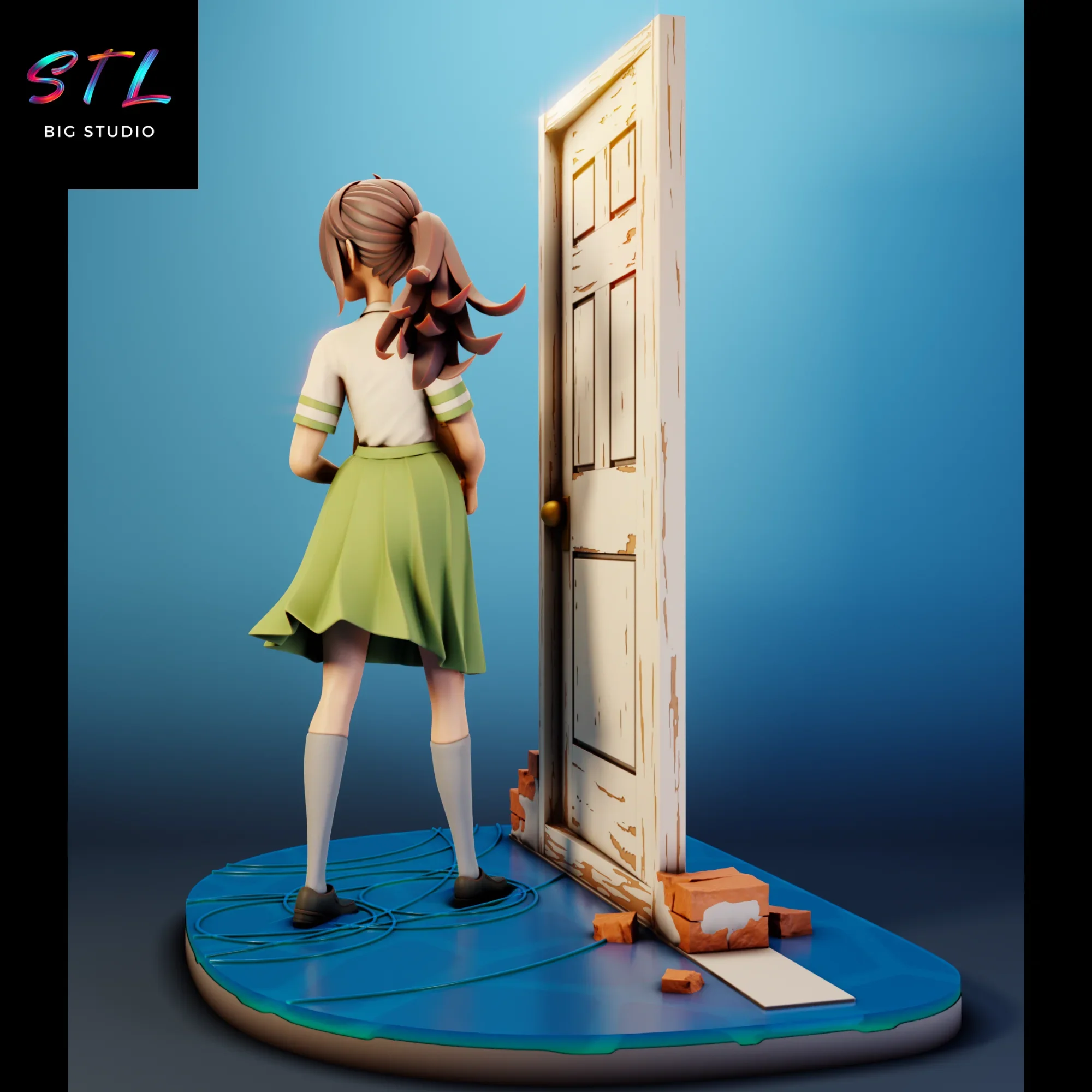 diorama suzume no tojimari stl impresion 3d figura diorama suzume no tojimari stl impresion 3d figura