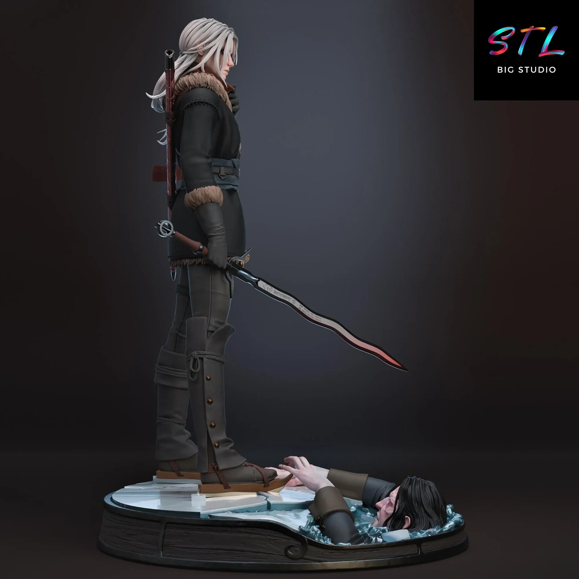 diorama the witcher stl ciri figura impresion 3d diorama the witcher stl ciri figura impresion 3d