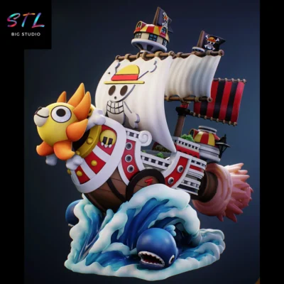diorama thousand sunny stl impresion 3d one piece