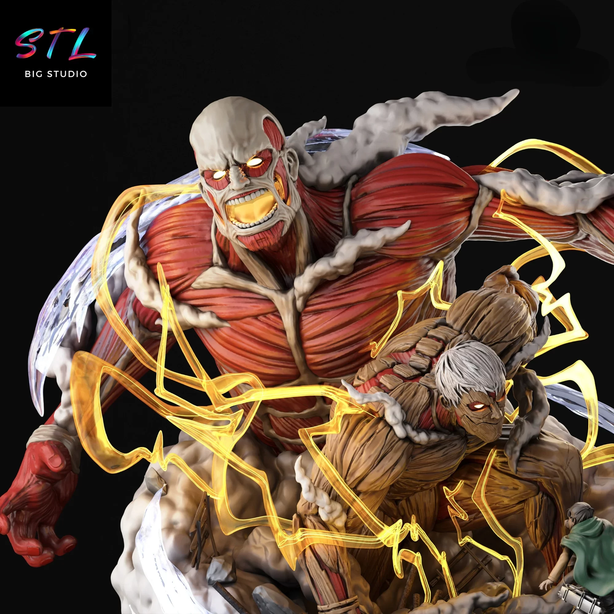 diorama titan colosal stl ataque a los titanes impresion 3d diorama titan colosal stl ataque a los titanes impresion 3d