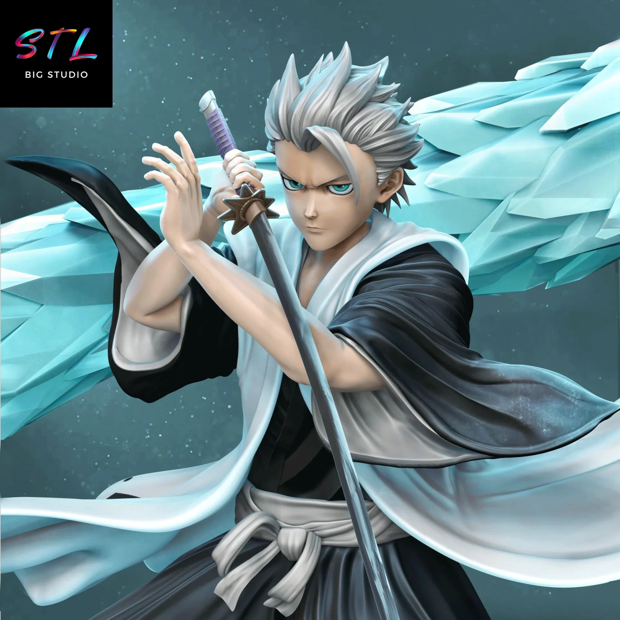 diorama toshiro hitsugaya stl impresion 3d bleach diorama toshiro hitsugaya stl impresion 3d bleach