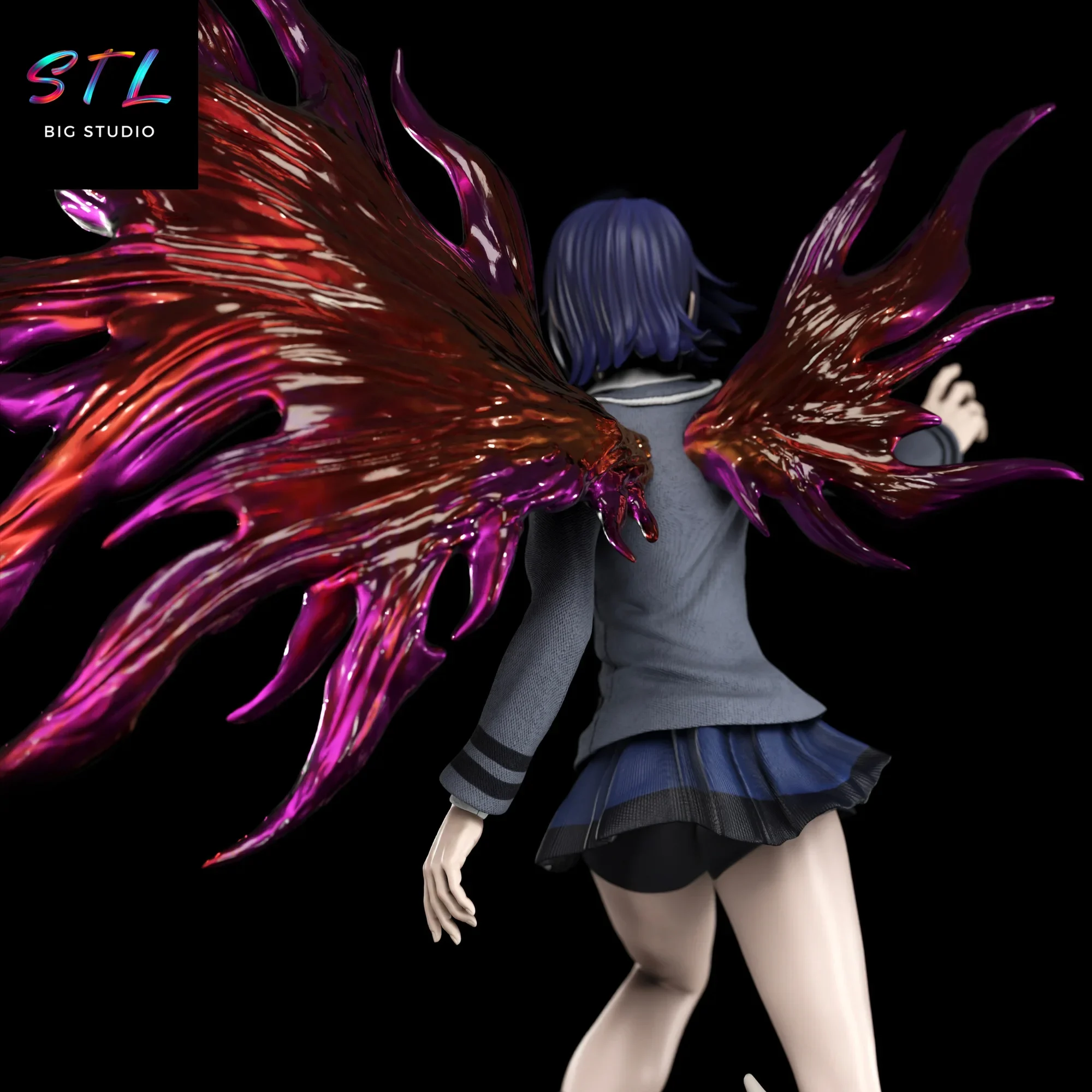 diorama touka kirishima stl impresion 3d figura tokyo ghoul diorama touka kirishima stl impresion 3d figura tokyo ghoul