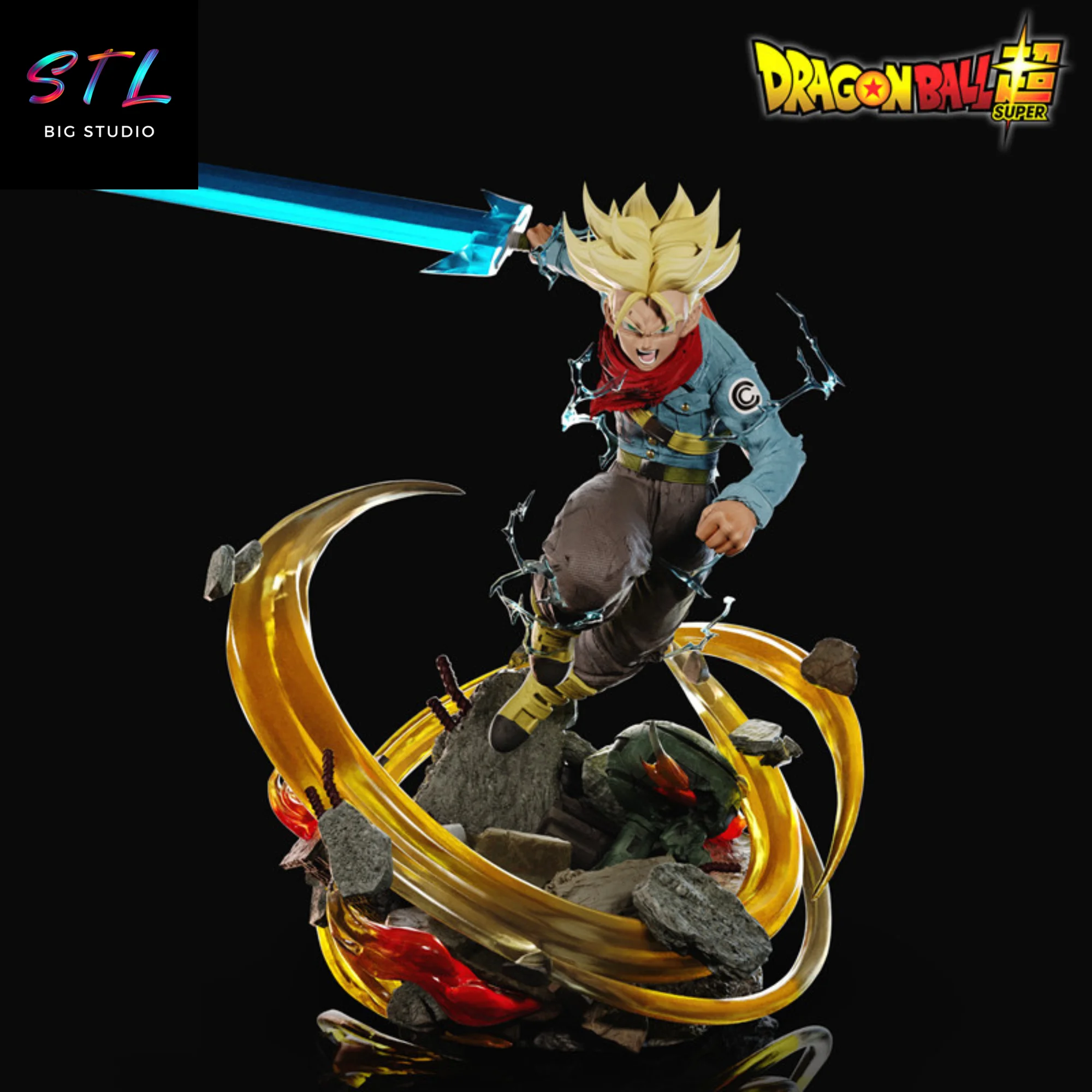 diorama trunks ssj stl draogn ball super impresion 3d