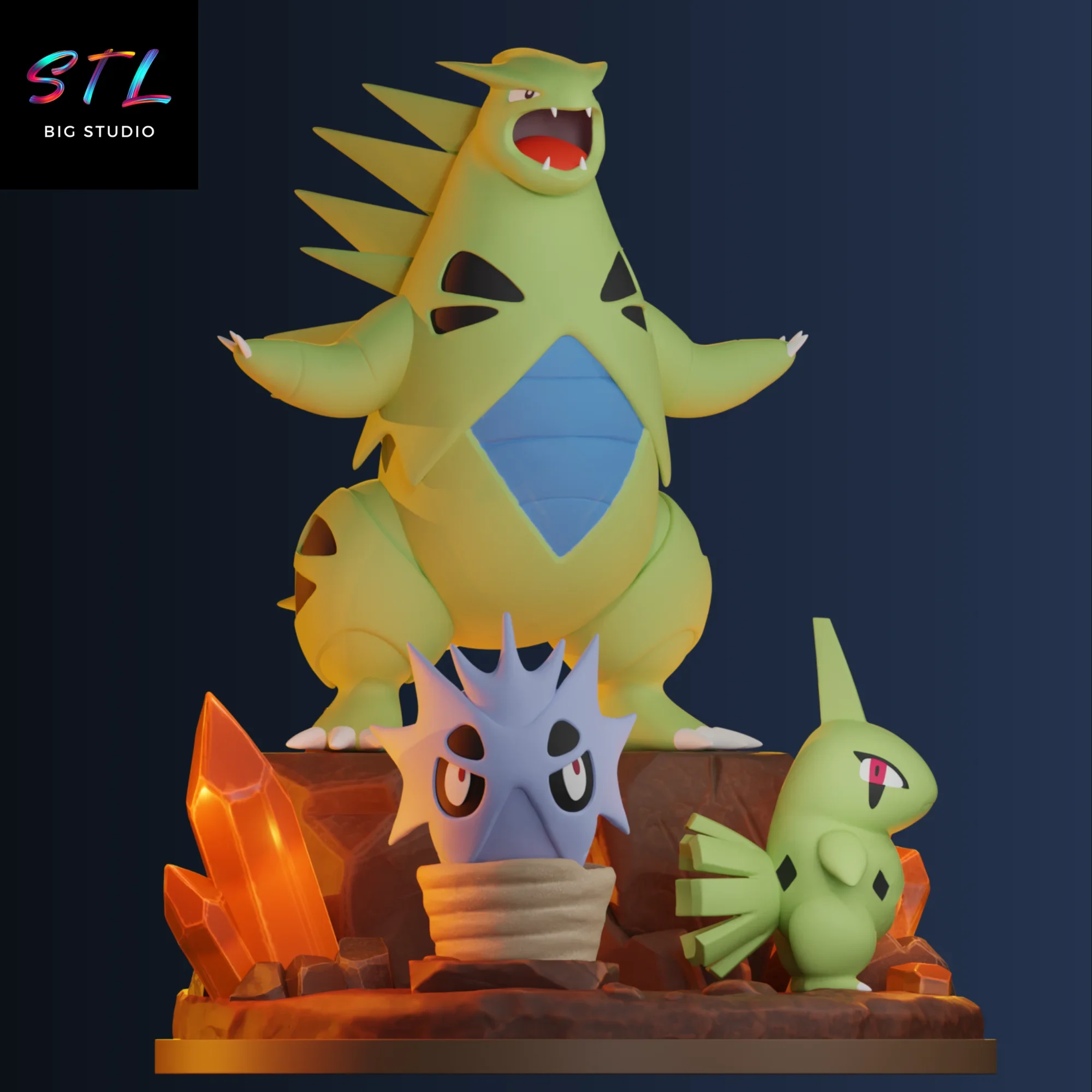 diorama tyranitar stl pokemon para impresion 3d diorama tyranitar stl pokemon para impresion 3d