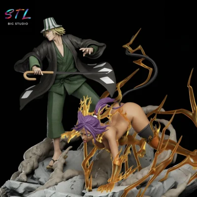 diorama urahara y yoruichi stl impresion 3d bleach