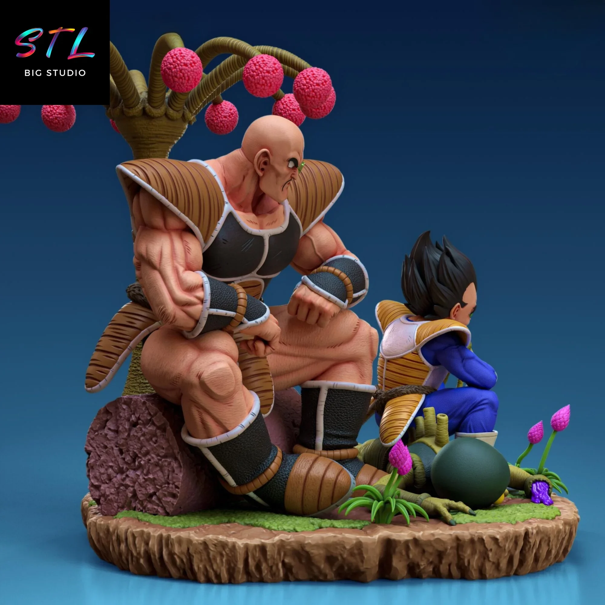 diorama vegeta y nappa stl bola de dragon para impresion 3d diorama vegeta y nappa stl bola de dragon para impresion 3d