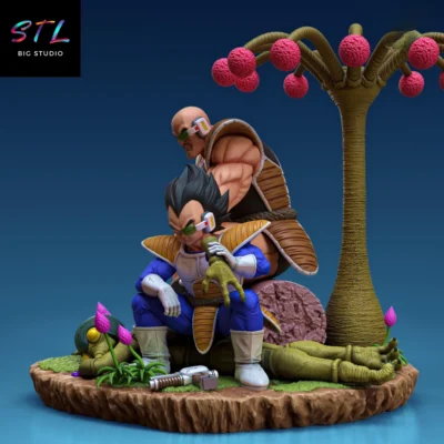 diorama vegeta y nappa stl dragon ball figura impresion 3d