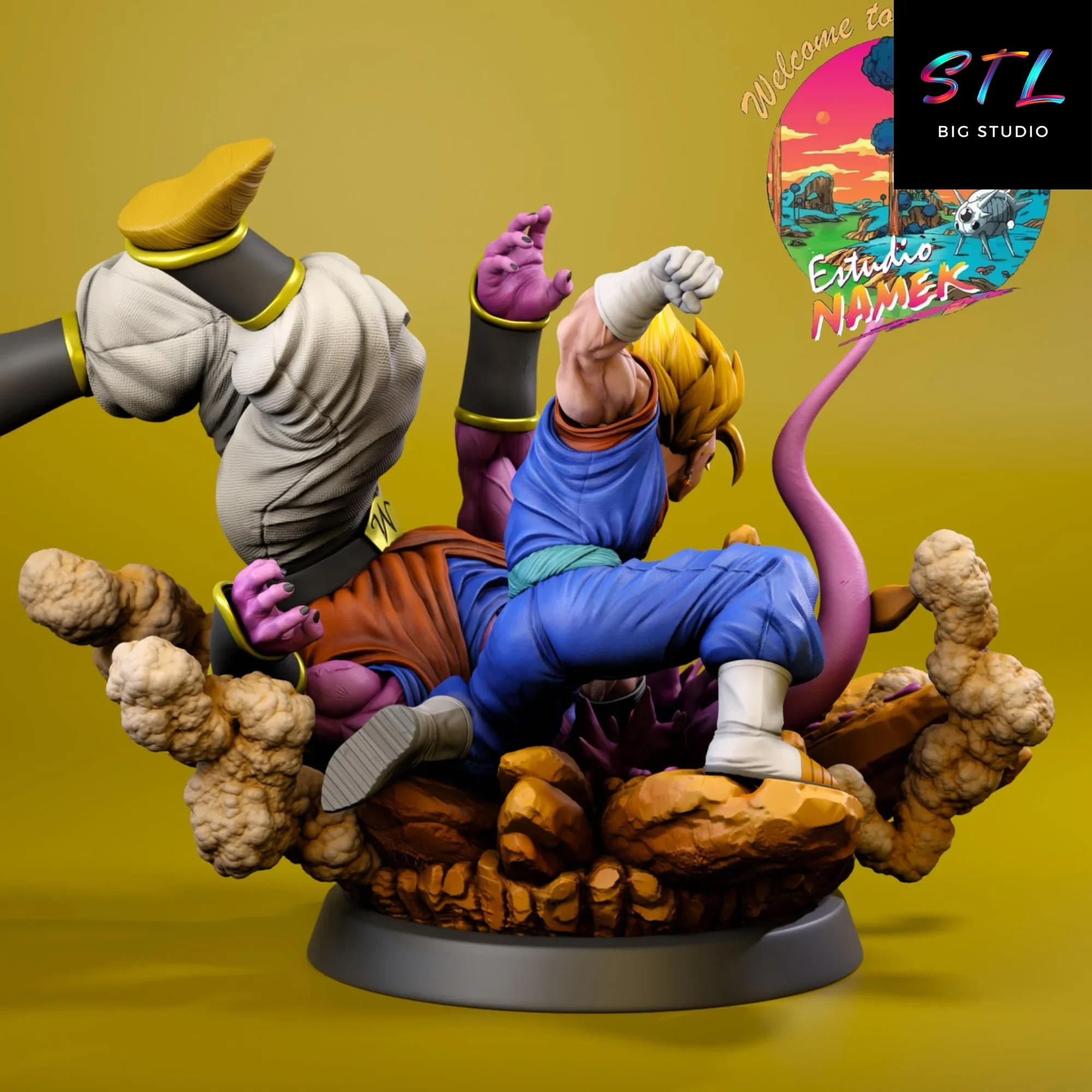 diorama vegito vs majin buu stl impresion 3d dragon ball diorama vegito vs majin buu stl impresion 3d dragon ball