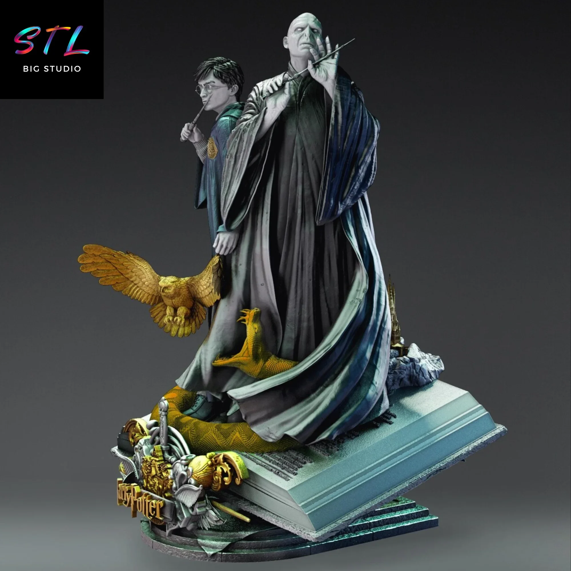 diorama voldemort y harry potter stl para impresion 3d diorama voldemort y harry potter stl para impresion 3d