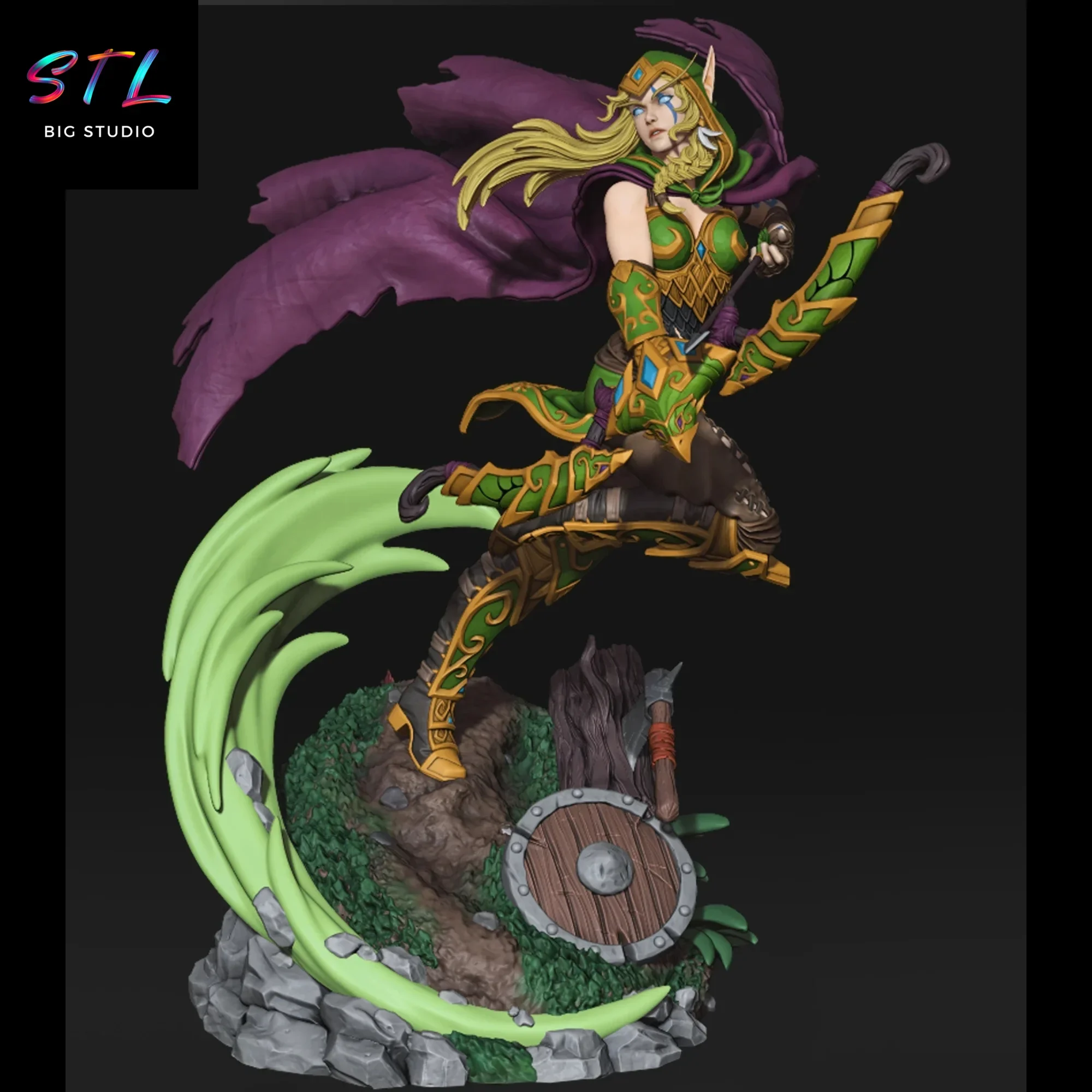 diorama wow stl alleria windrunner figura impresion 3d diorama wow stl alleria windrunner figura impresion 3d