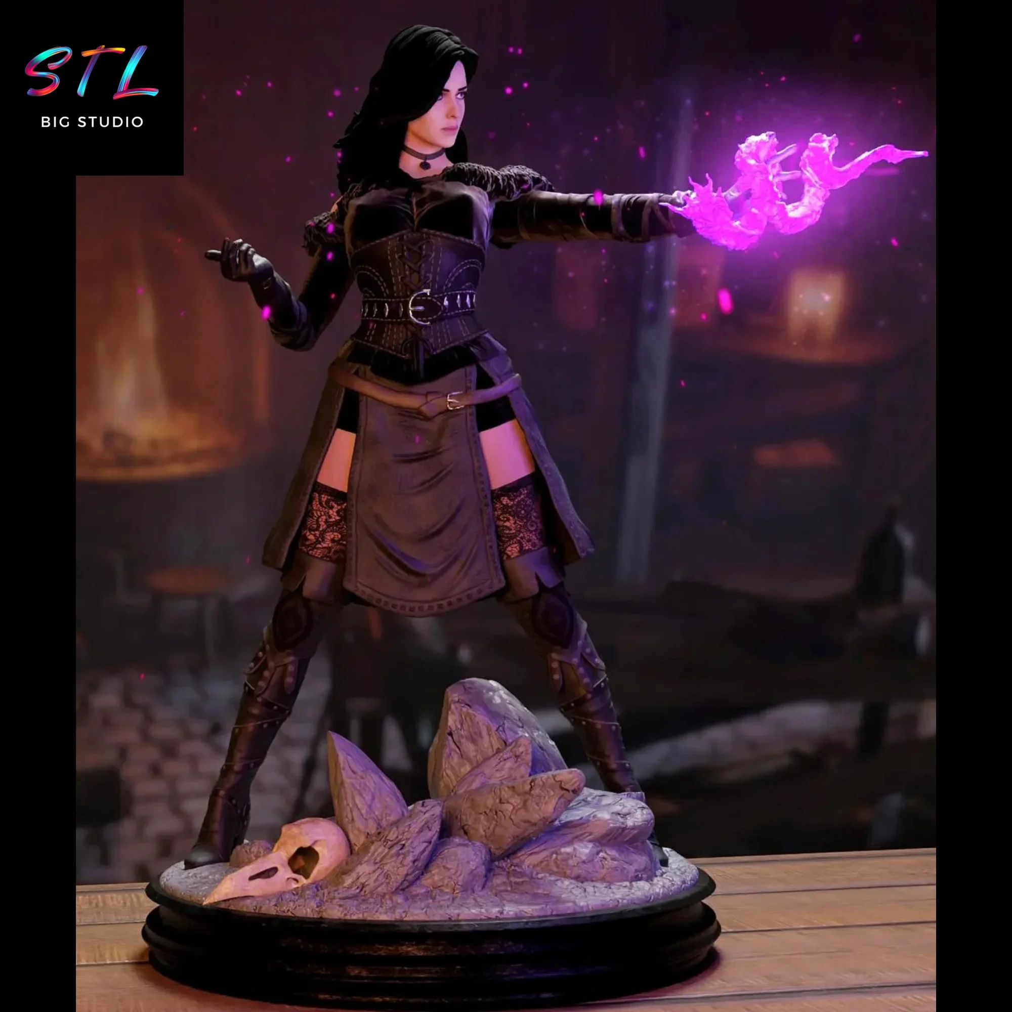 diorama yennefer stl impresion 3d figura the witcher diorama yennefer stl impresion 3d figura the witcher