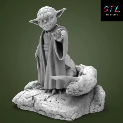 diorama yoda stl star wars impresion 3d