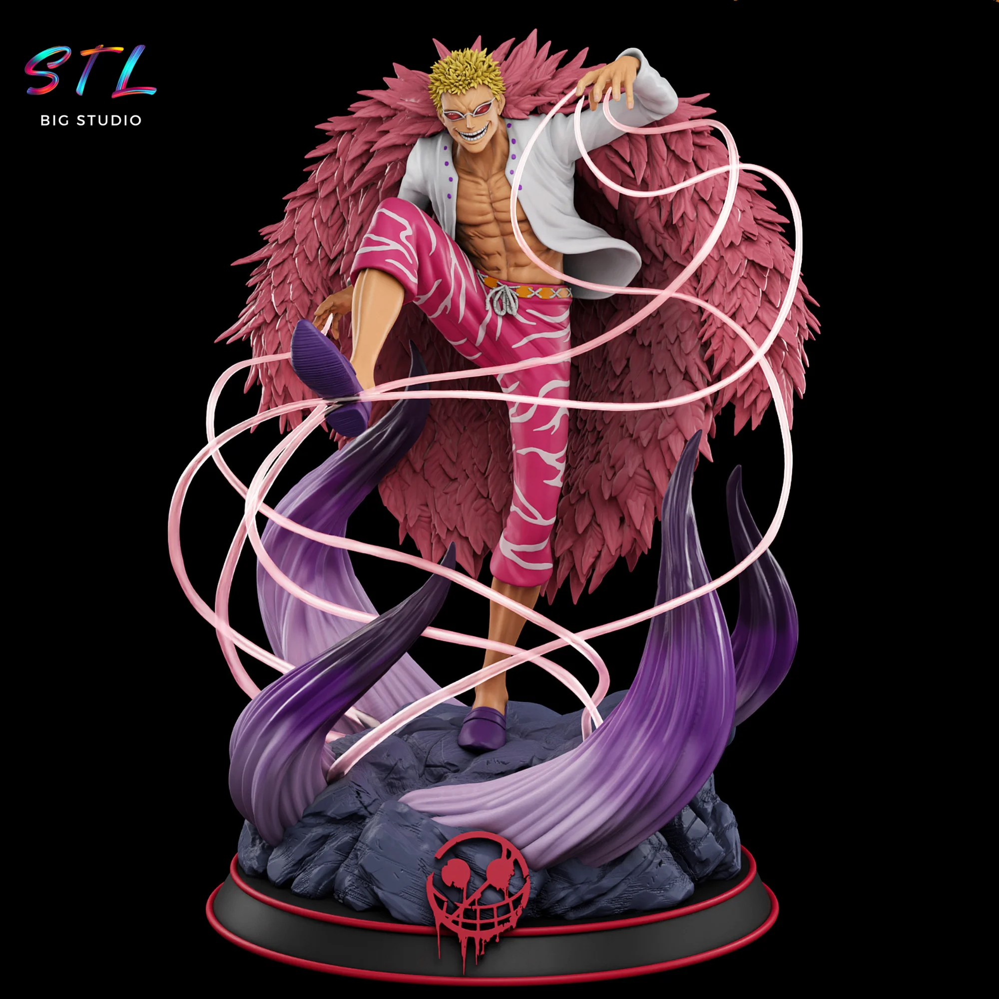 doflamingo stl one piece figura impresion 3d