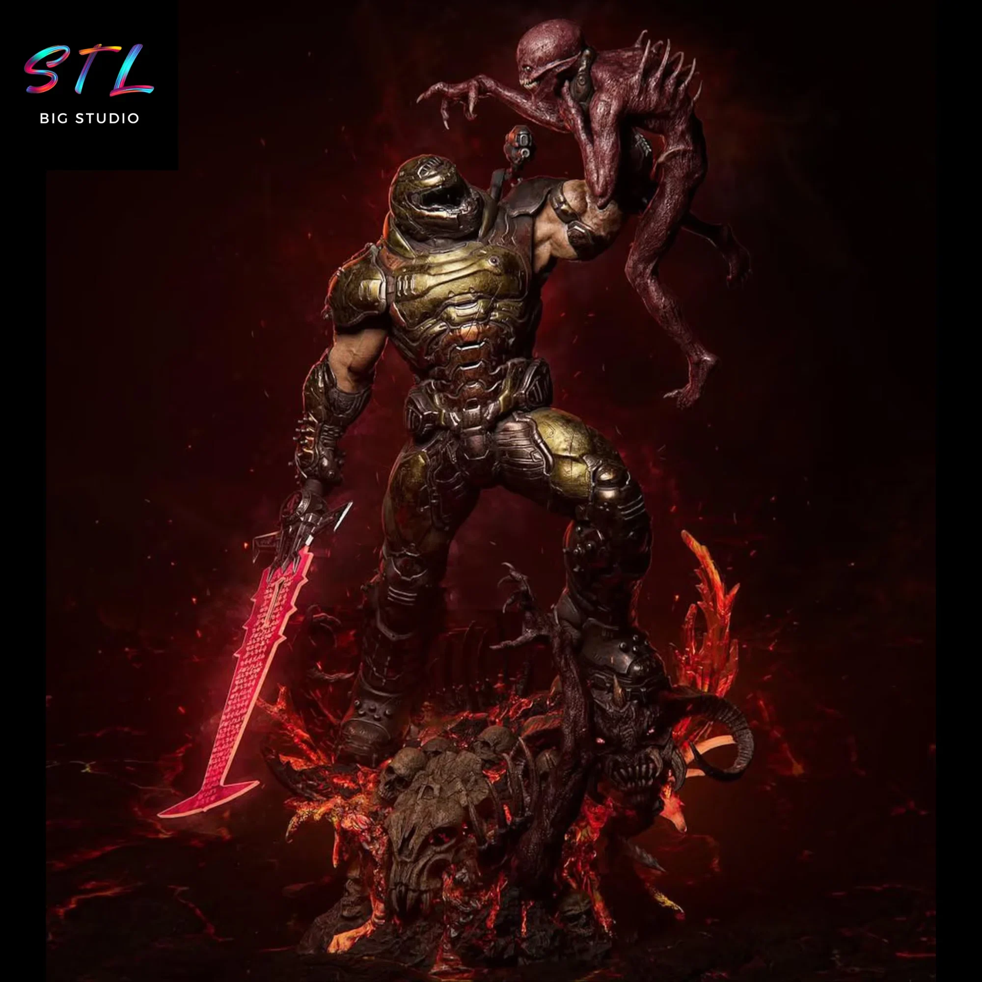 doom slayer stl impresion 3d videojuegos doom slayer stl impresion 3d videojuegos