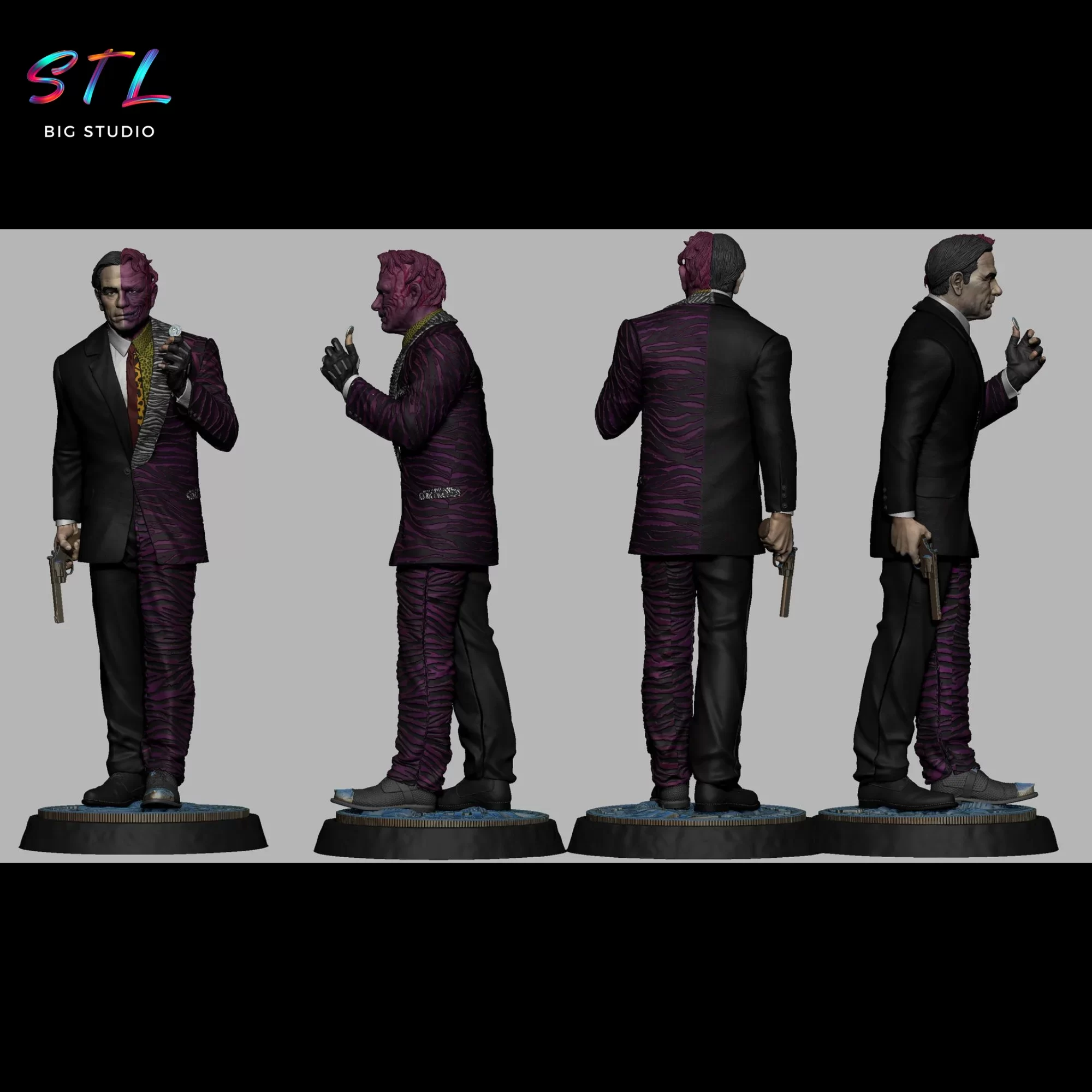 dos caras stl figura 3d batman para impresion dos caras stl figura 3d batman para impresion