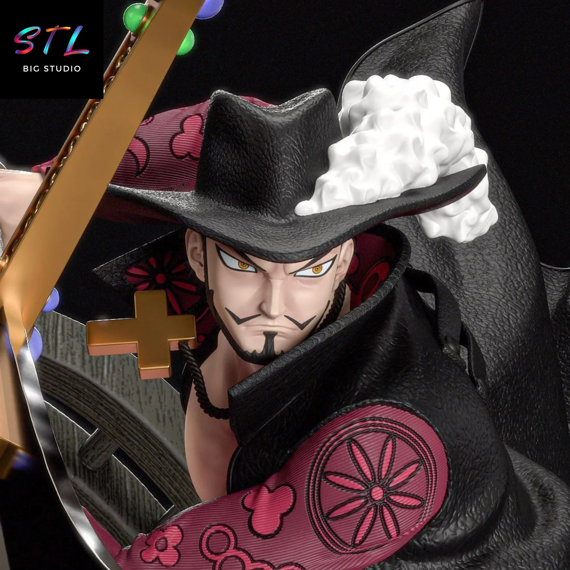 dracule mihawk stl one piece figura impresion 3d dracule mihawk stl one piece figura impresion 3d