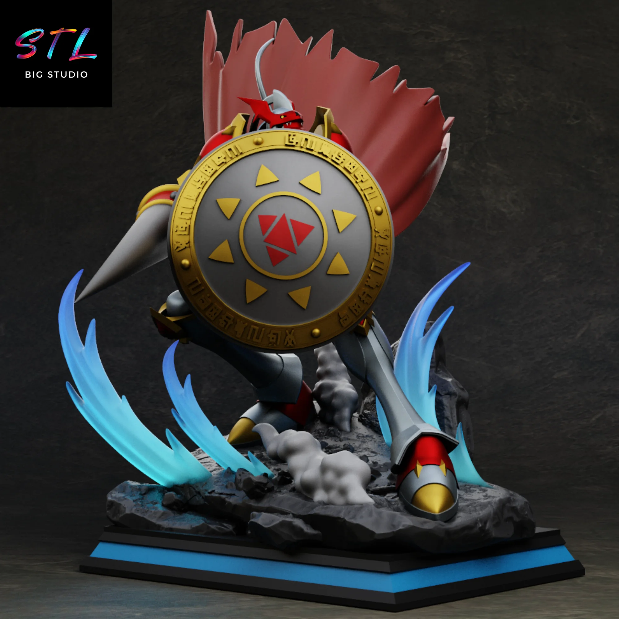 dukemon gallantmon stl impresion 3d figura digimon tamers