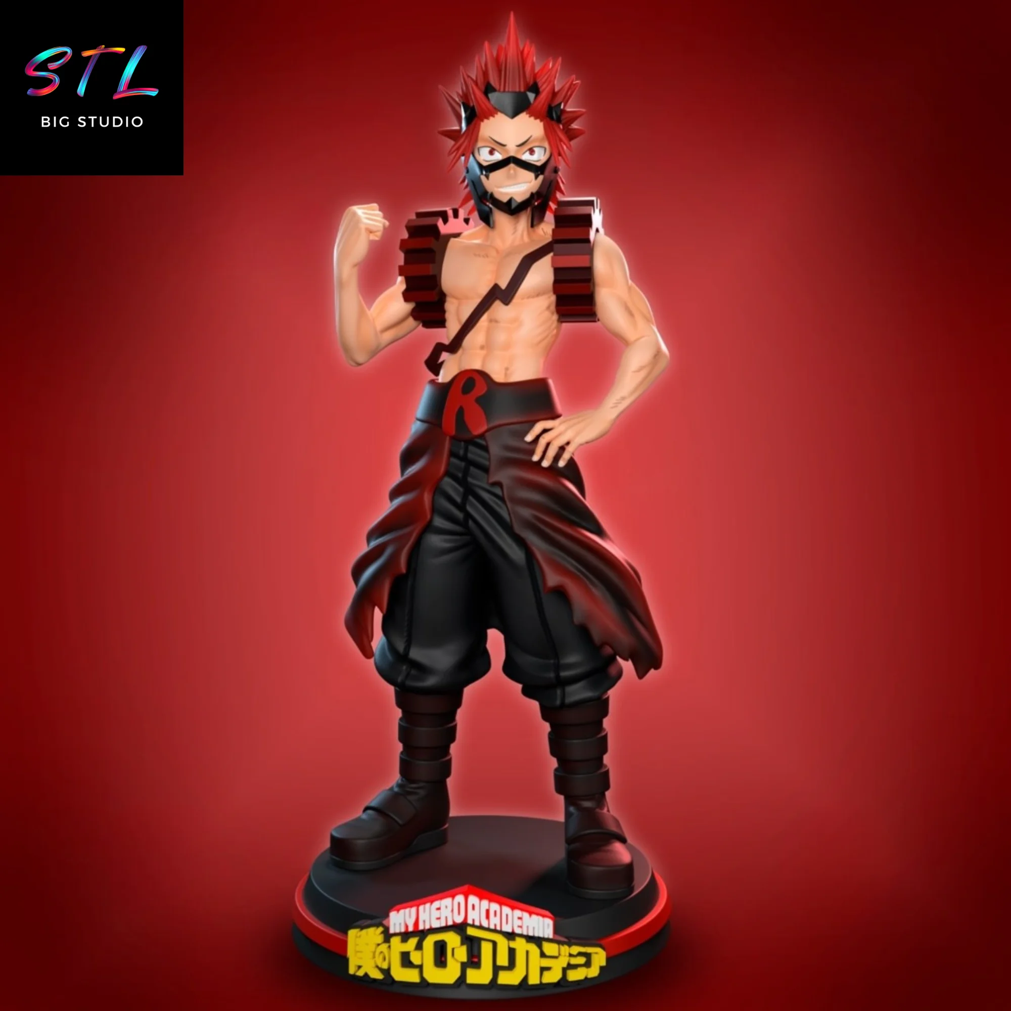 eijiro kirishima stl red riot impresion 3d my hero academia