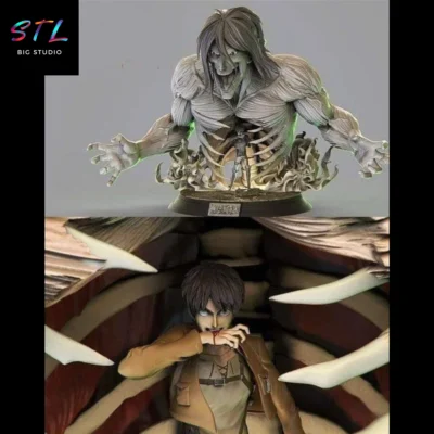 eren y titan de ataque stl impresion 3d ataque a los titanes
