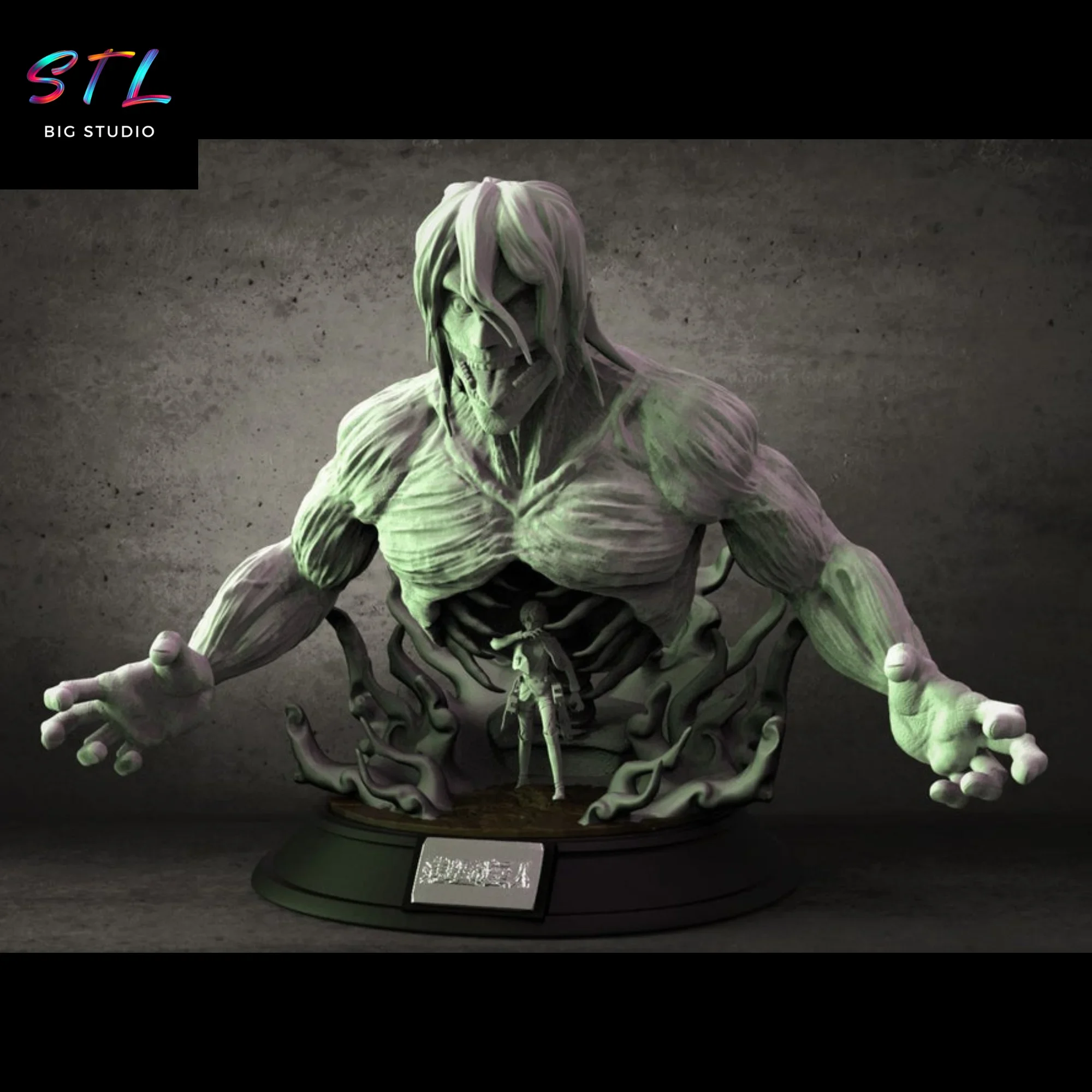 eren y titan stl shingeki no kyojin diorama impresion 3d eren y titan stl shingeki no kyojin diorama impresion 3d