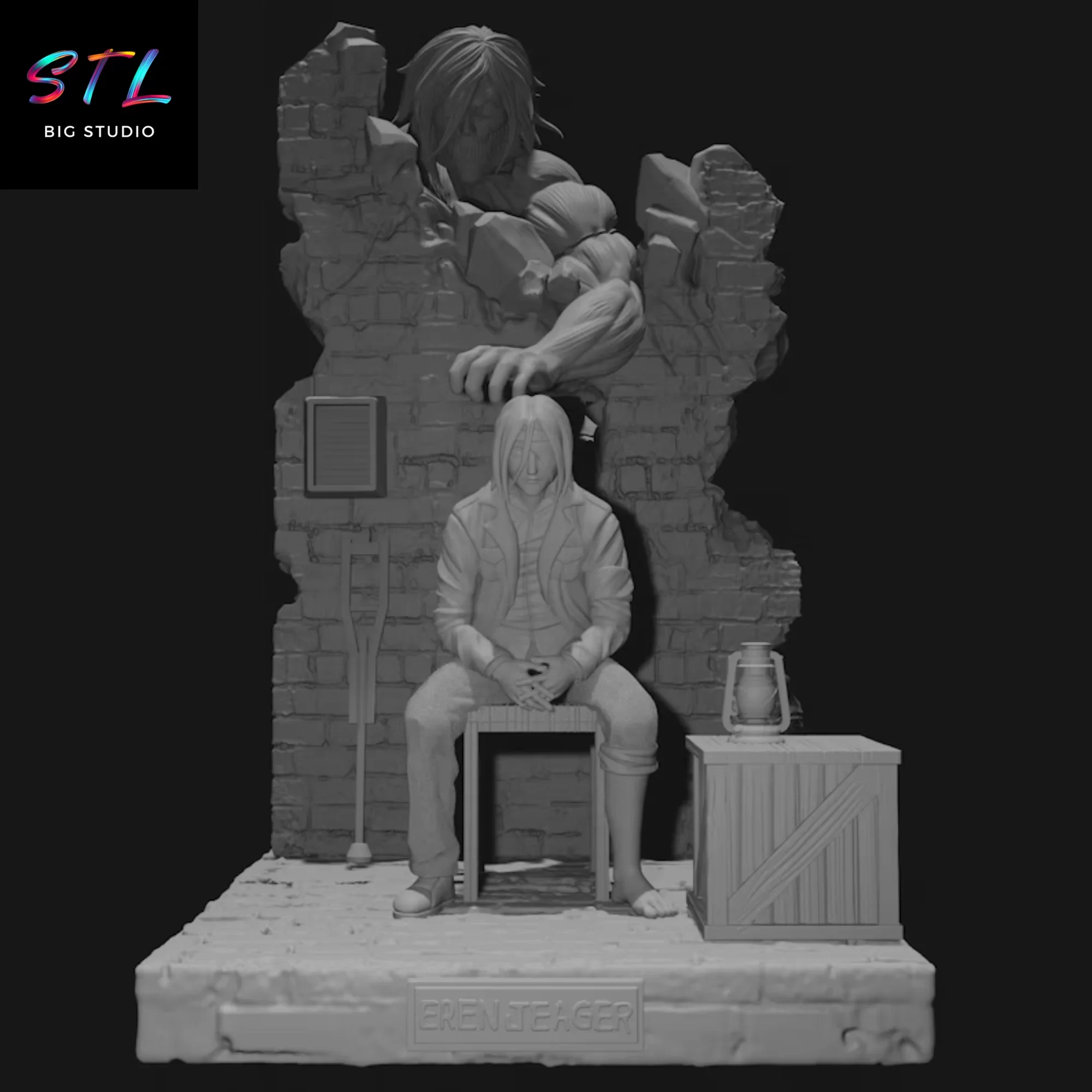 eren yeager stl ataque a los titanes diorama 3d eren yeager stl ataque a los titanes diorama 3d