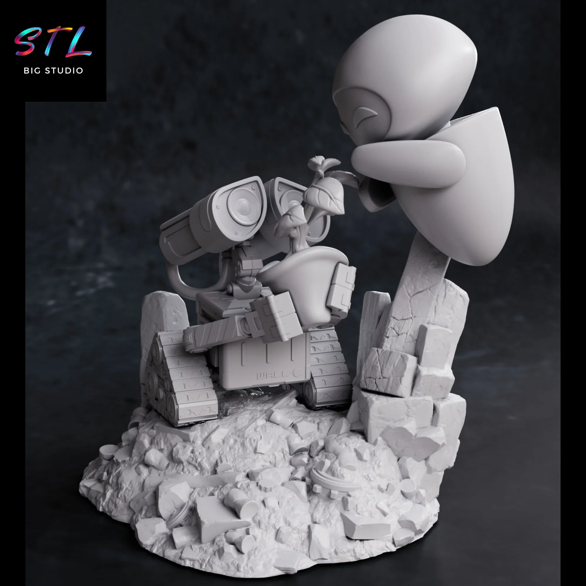 eve y wall-e stl figura para impresion 3d eve y wall-e stl figura para impresion 3d