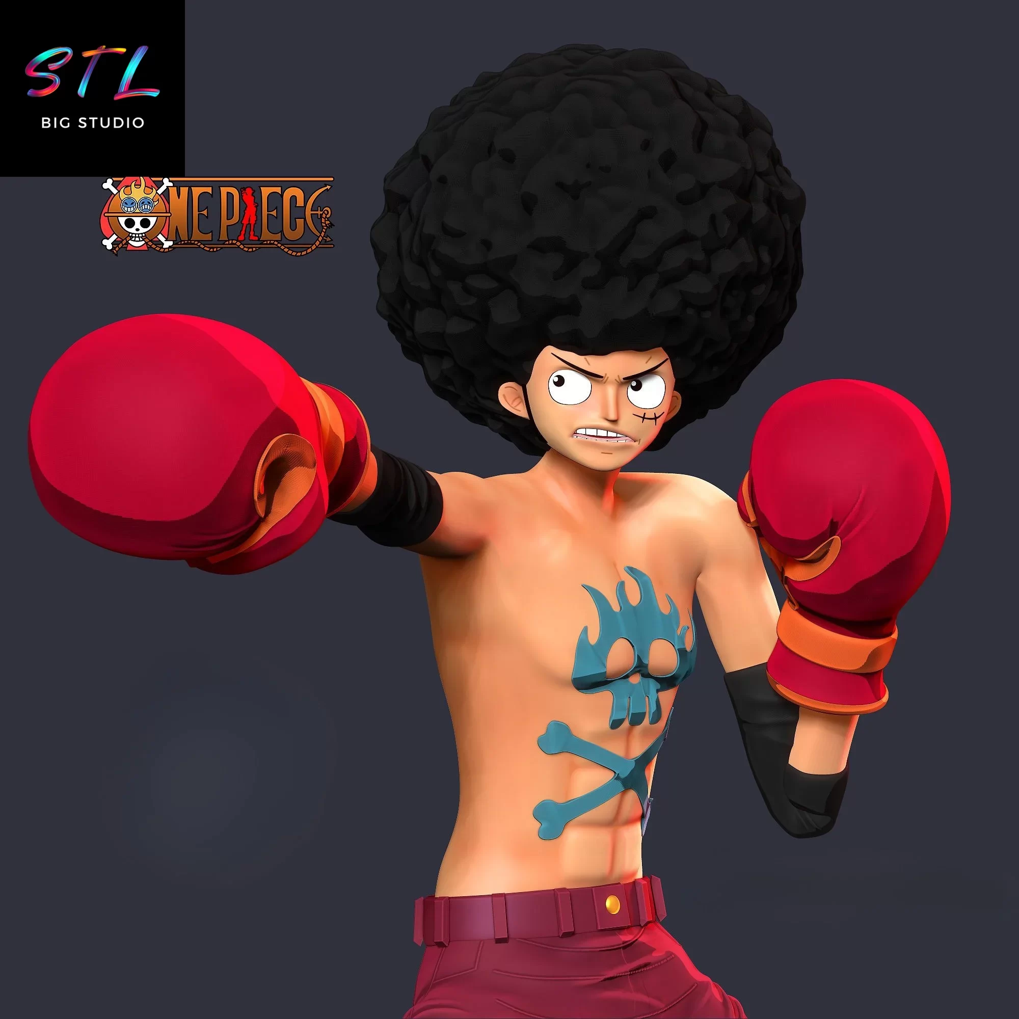 figura 3d luffy afro stl one piece para imprimir figura 3d luffy afro stl one piece para imprimir