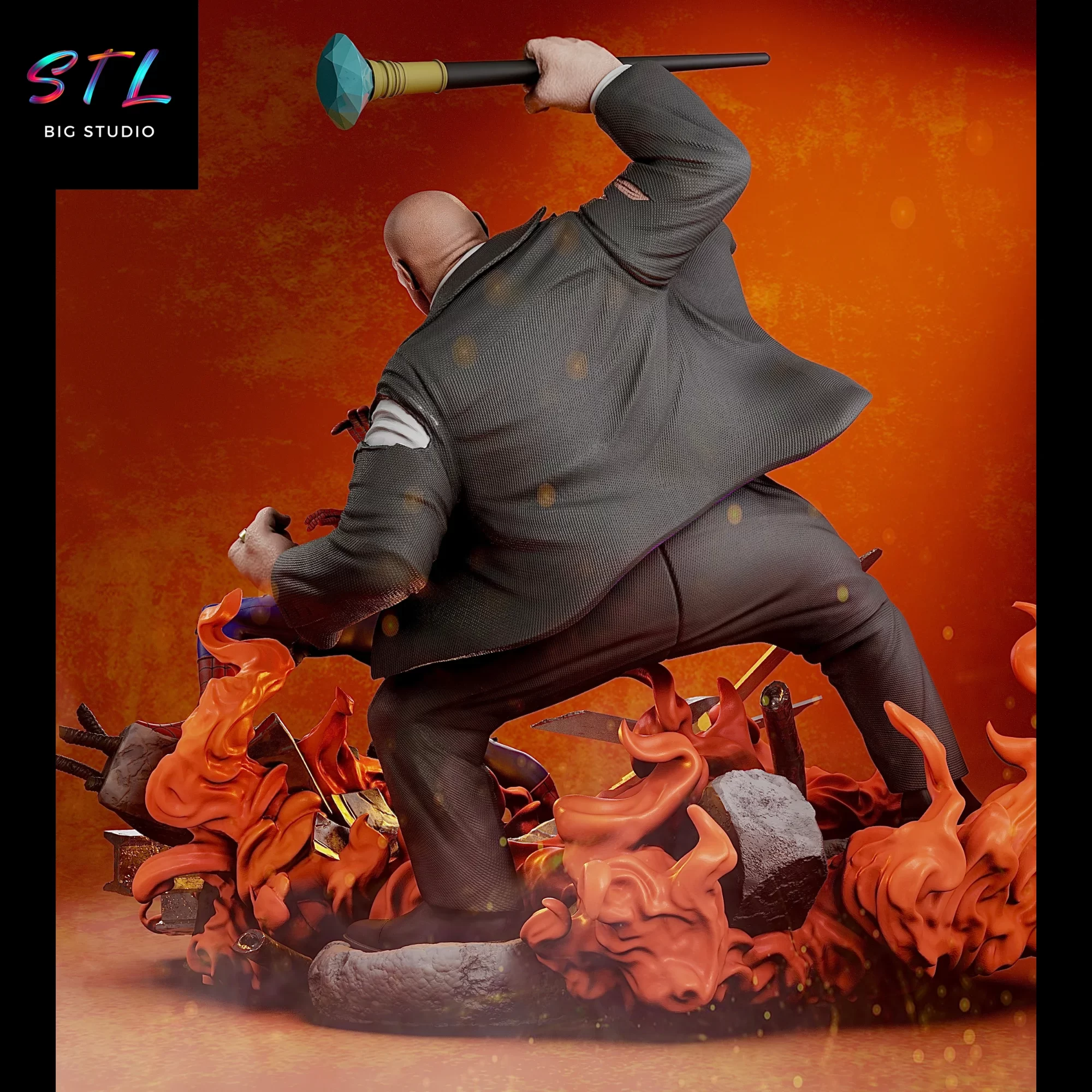 figura 3d spiderman vs kingpin stl marvel figura 3d spiderman vs kingpin stl marvel