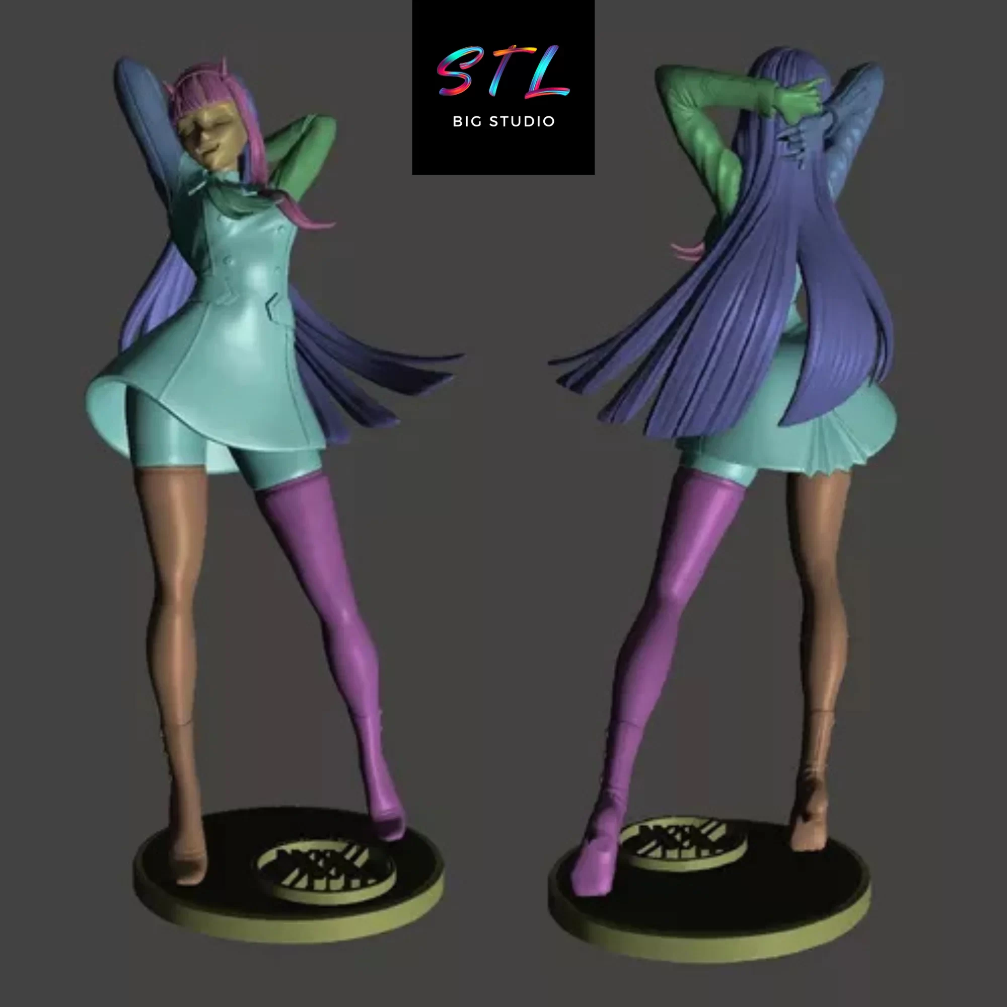 figura 3d zero two imprimir 3d figura 3d zero two imprimir 3d