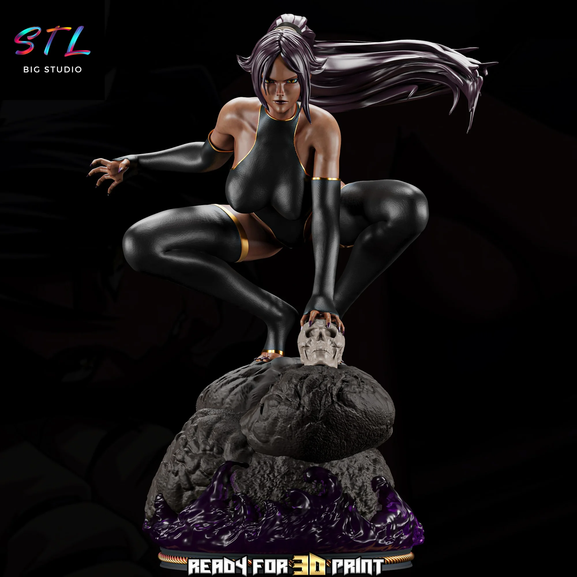 figura Yoruichi Shihouin stl impresion 3d diorama