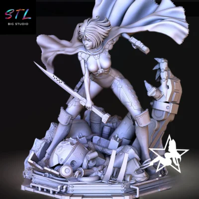 figura alita stl battle angel impresion 3d