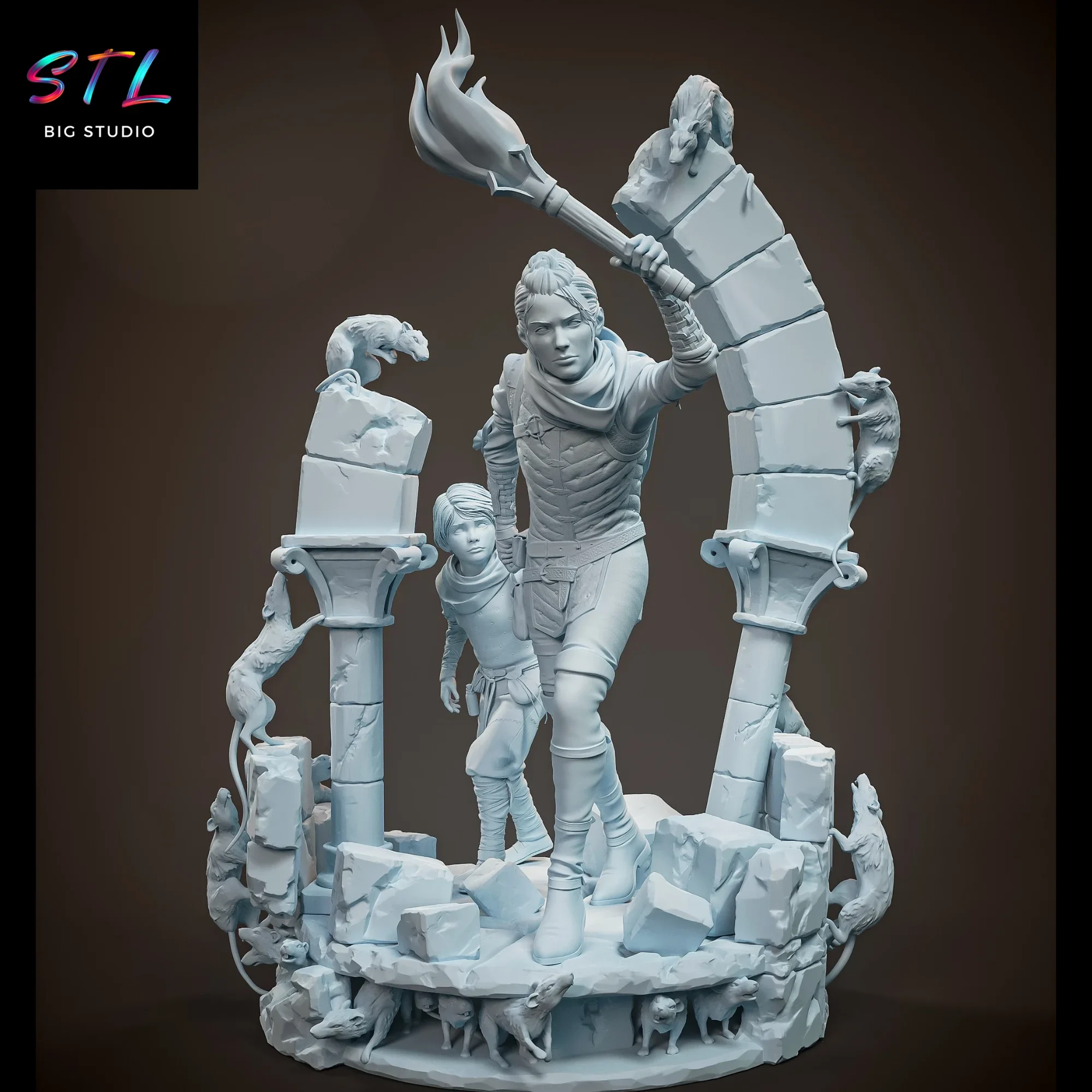 figura amicia y hugo stl impresion 3d diorama a plague tale figura amicia y hugo stl impresion 3d diorama a plague tale