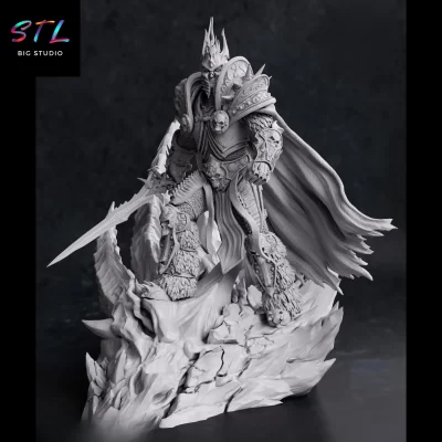 figura arthas rey exanime stl wow impresion 3d