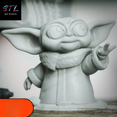 figura baby yoda chibi stl grogu star wars impresion 3d