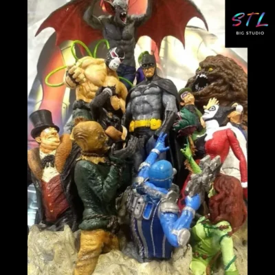 figura batman vs enemigos stl impresion 3d dc