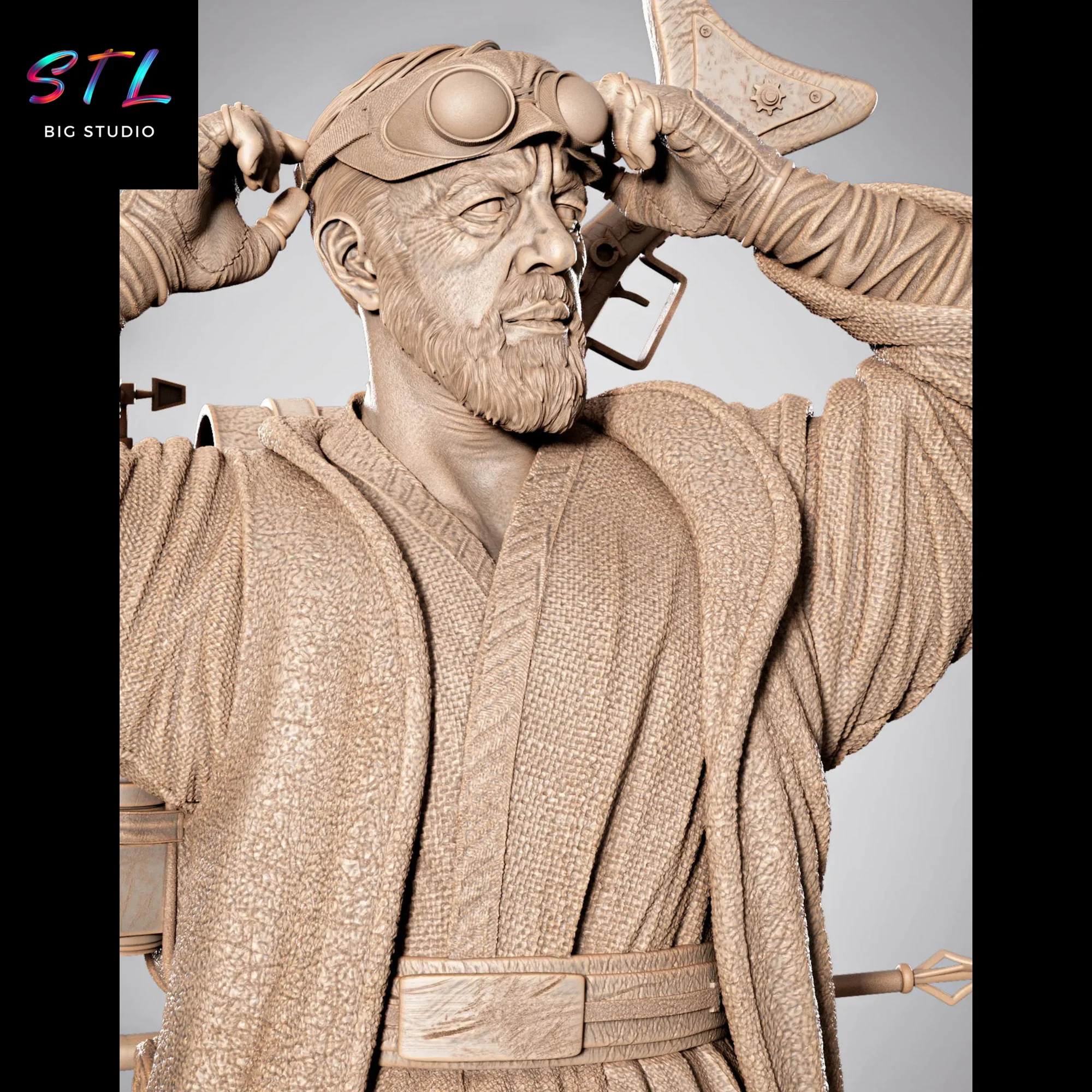 figura ben kenobi stl star wars impresion 3d figura ben kenobi stl star wars impresion 3d