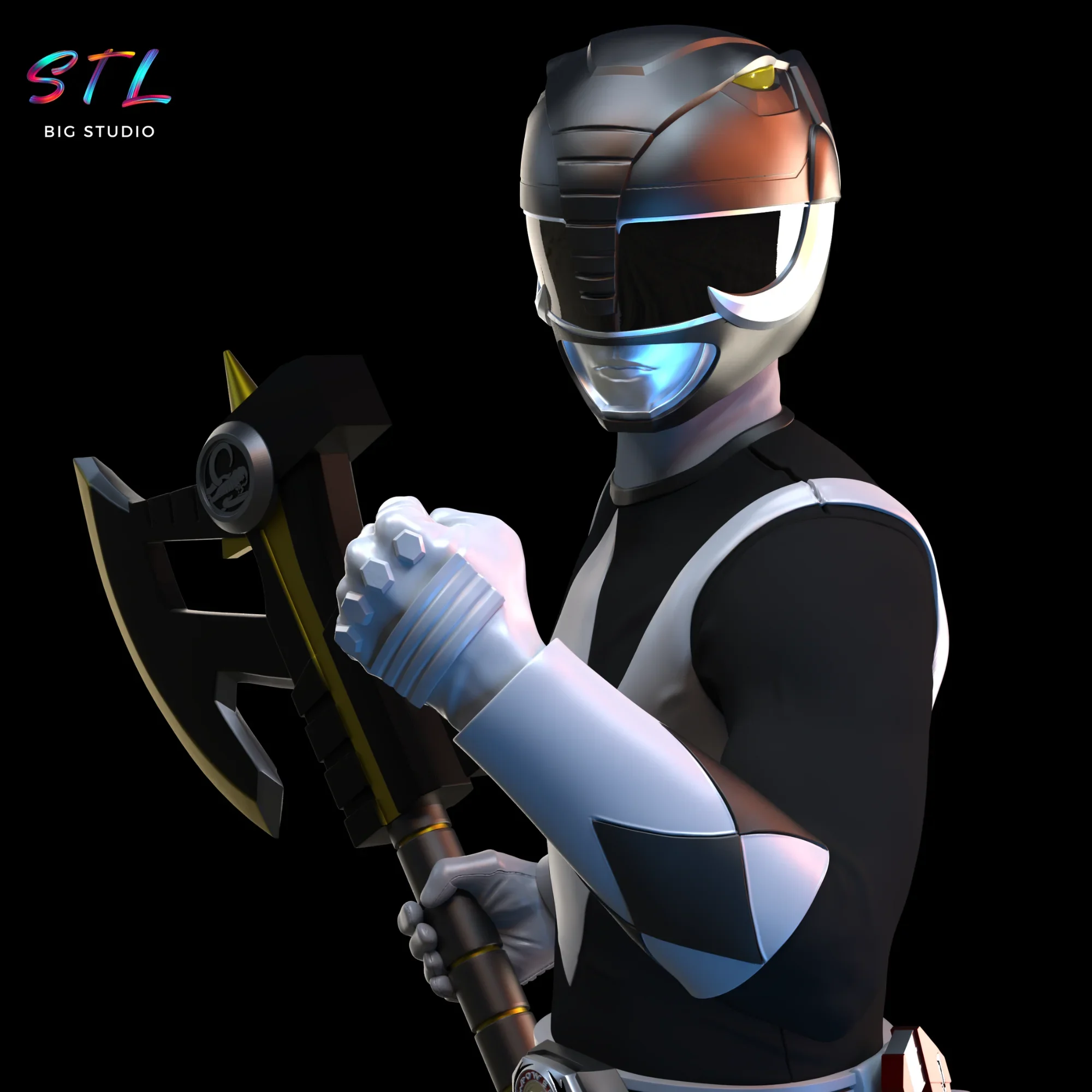 figura black ranger stl power rangers impresion 3d figura black ranger stl power rangers impresion 3d