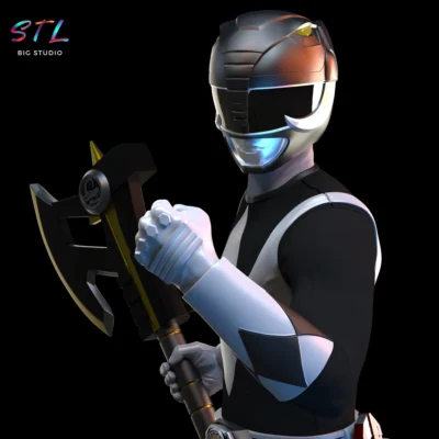 figura black ranger stl power rangers impresion 3d
