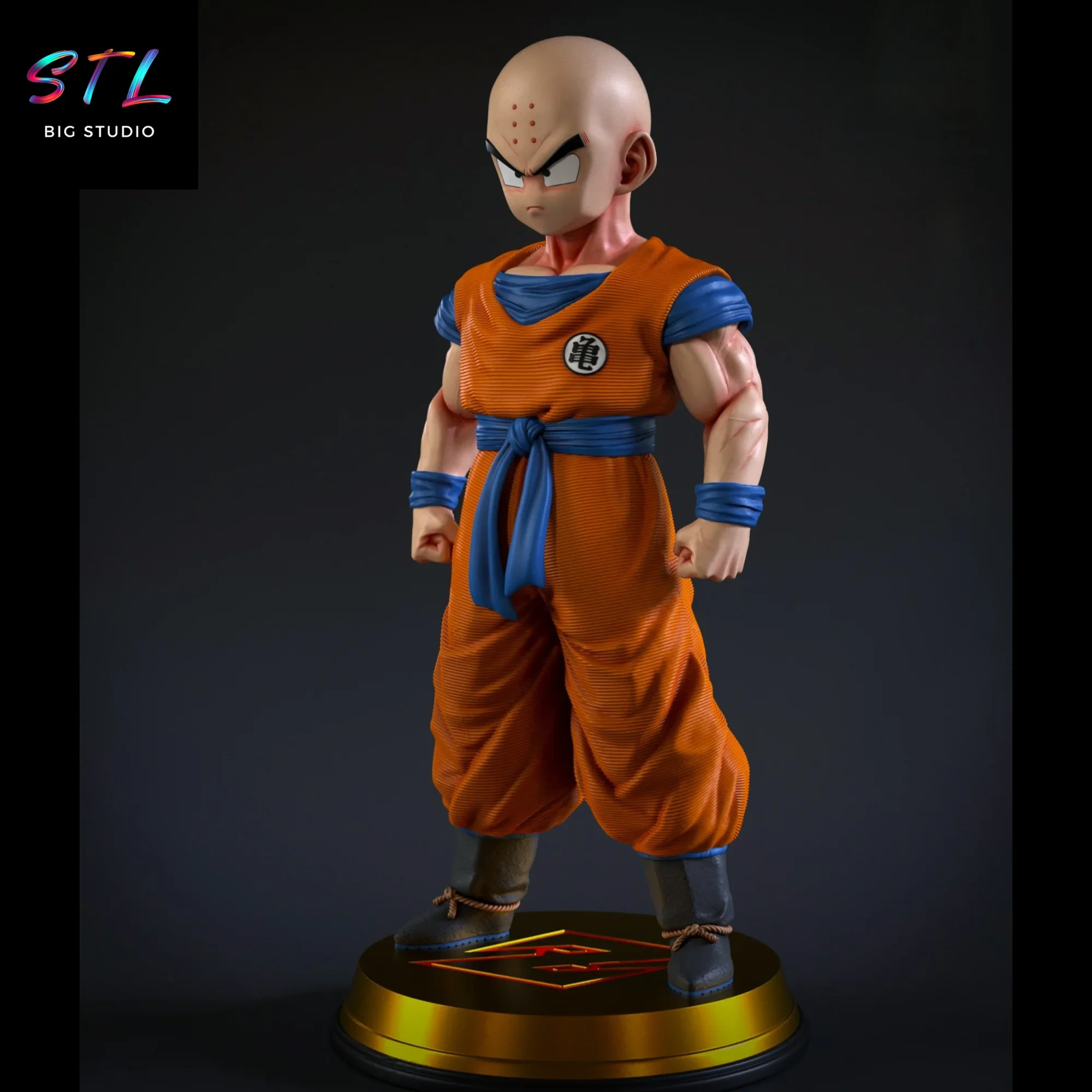 figura bola de dragon stl krillin para imprimir en 3d figura bola de dragon stl krillin para imprimir en 3d