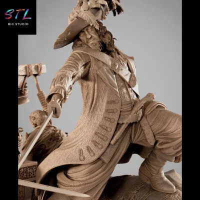 figura capitan barbossa stl piratas del caribe impresion 3d