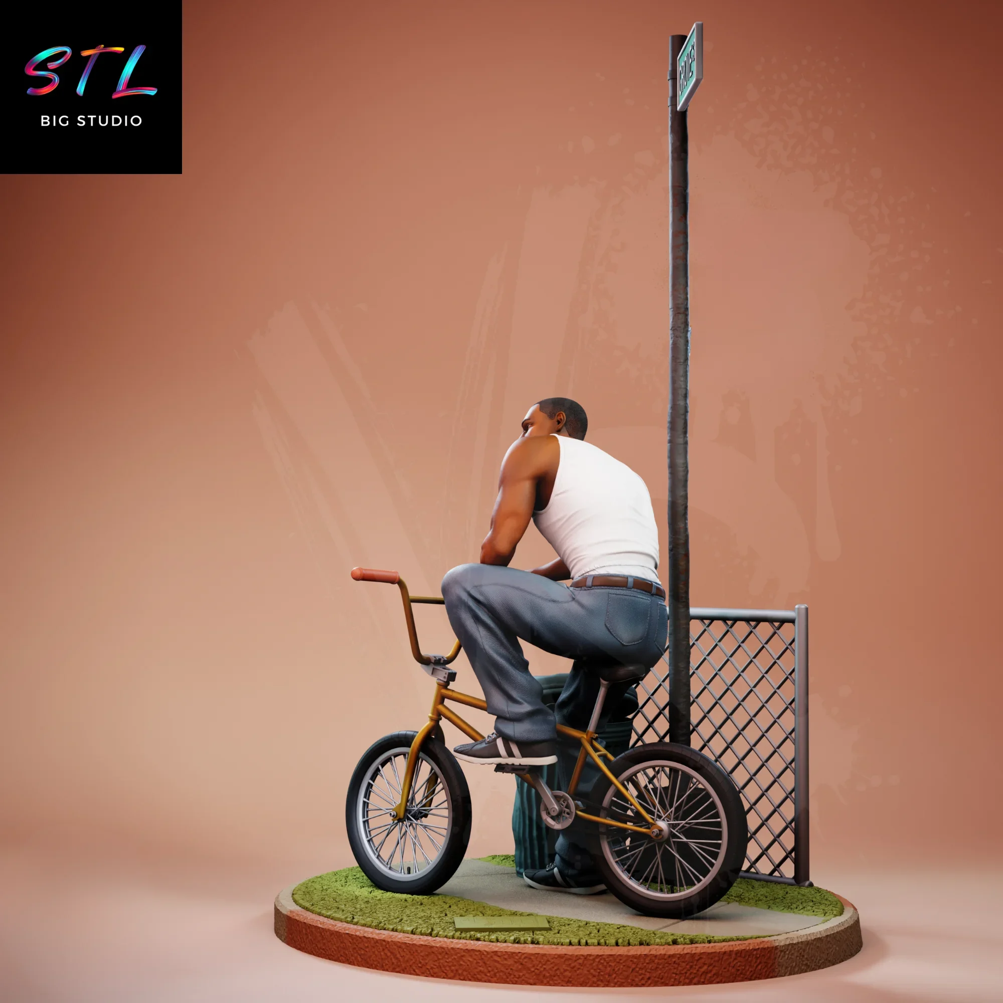 figura carl johnson stl gta san andreas impresion 3d figura carl johnson stl gta san andreas impresion 3d