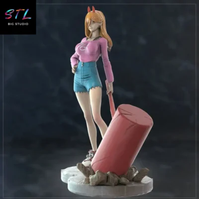 figura chainsaw man power stl para impresion 3d