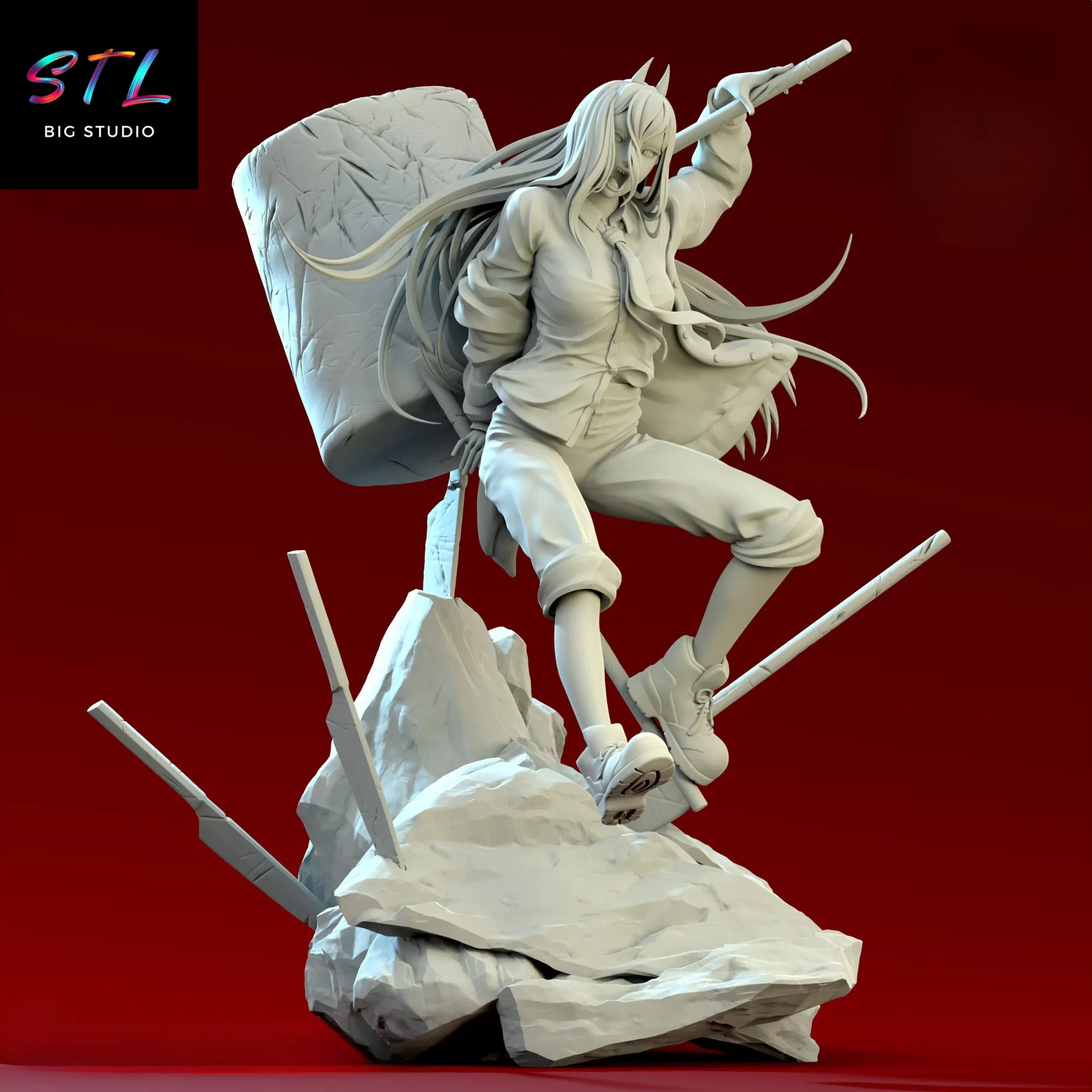 figura chainsaw man stl power 3d print figura chainsaw man stl power 3d print