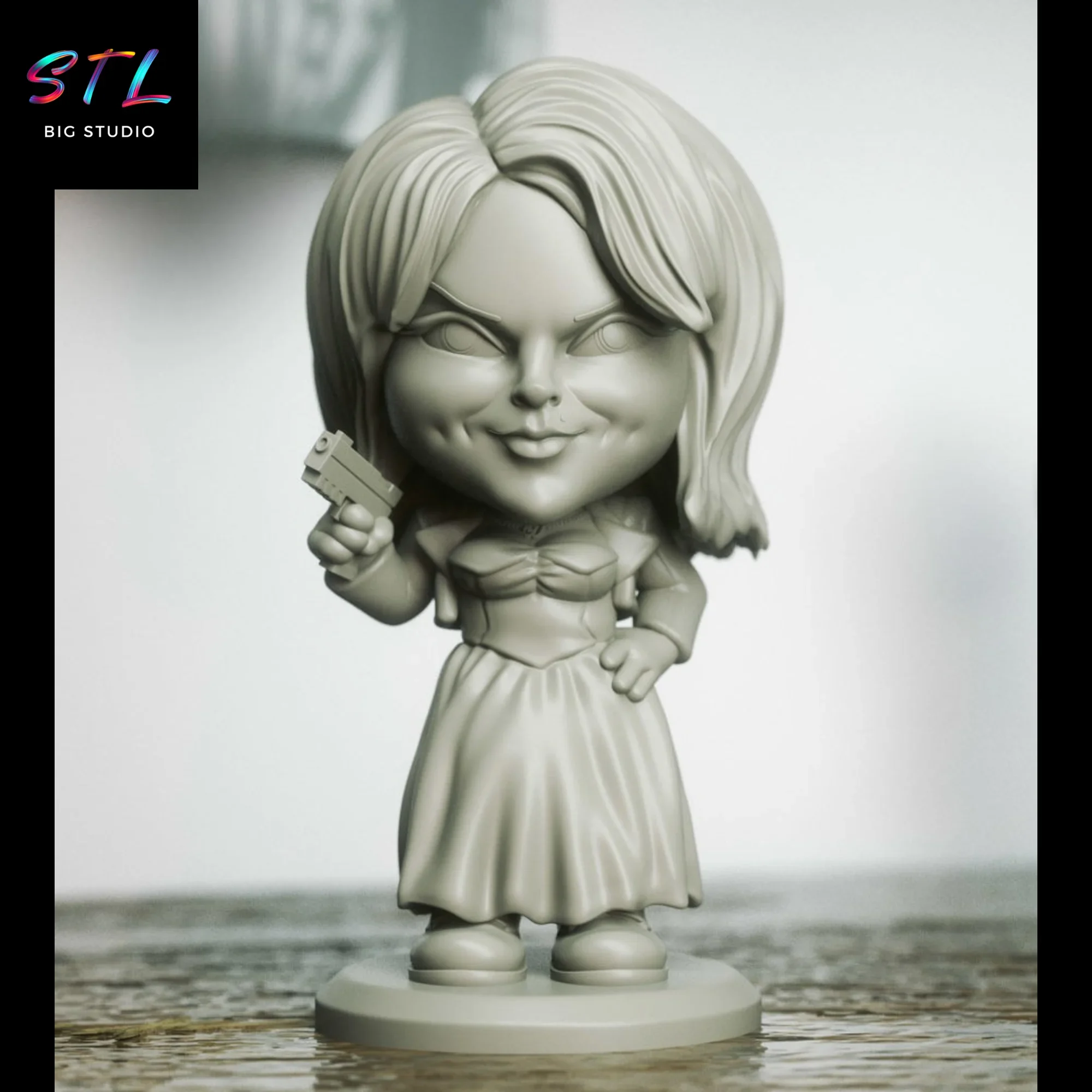 figura chibi tiffany valentine stl novia de chucky impresion 3d figura chibi tiffany valentine stl novia de chucky impresion 3d