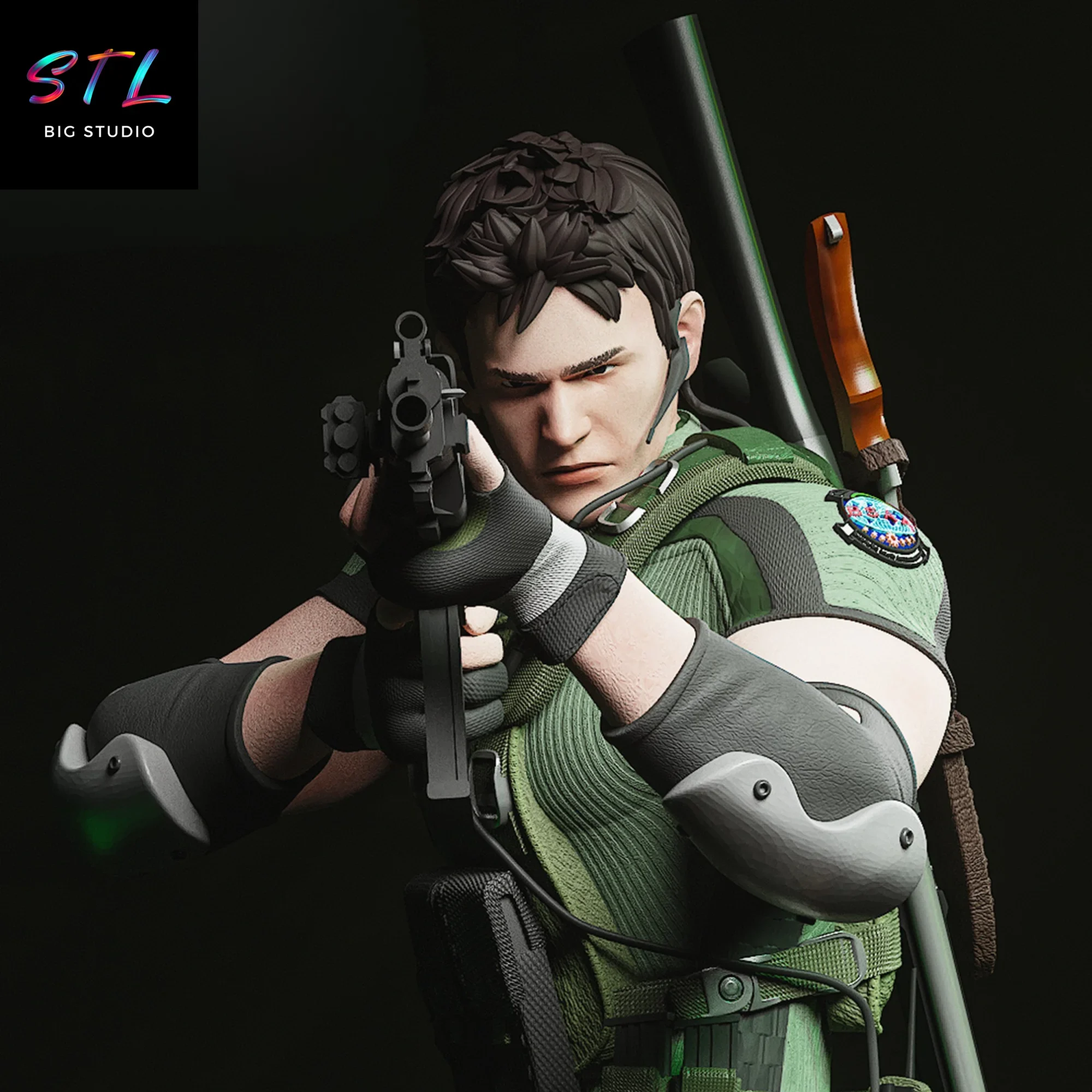 figura chris redfield stl impresion 3d resident evil figura chris redfield stl impresion 3d resident evil