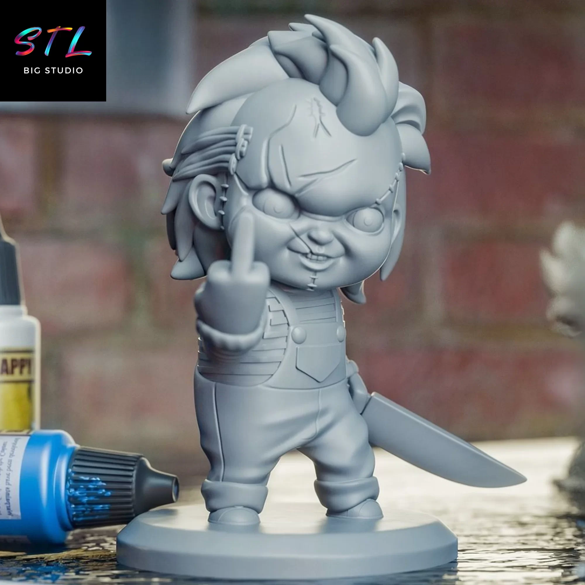 figura chucky stl chibi kawaii impresion 3d figura chucky stl chibi kawaii impresion 3d