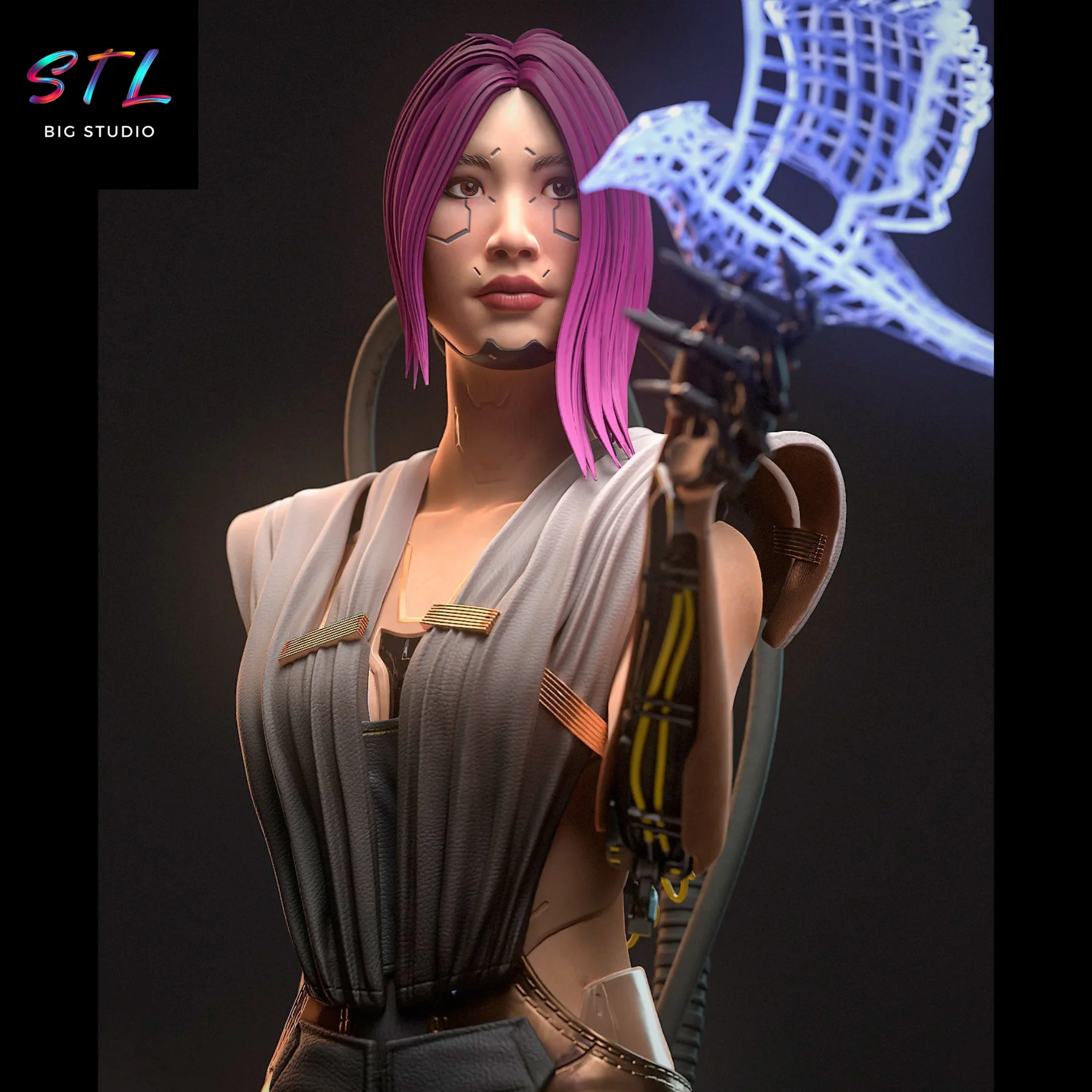 figura cyberpunk 2077 stl songbird para imprimir 3d figura cyberpunk 2077 stl songbird para imprimir 3d