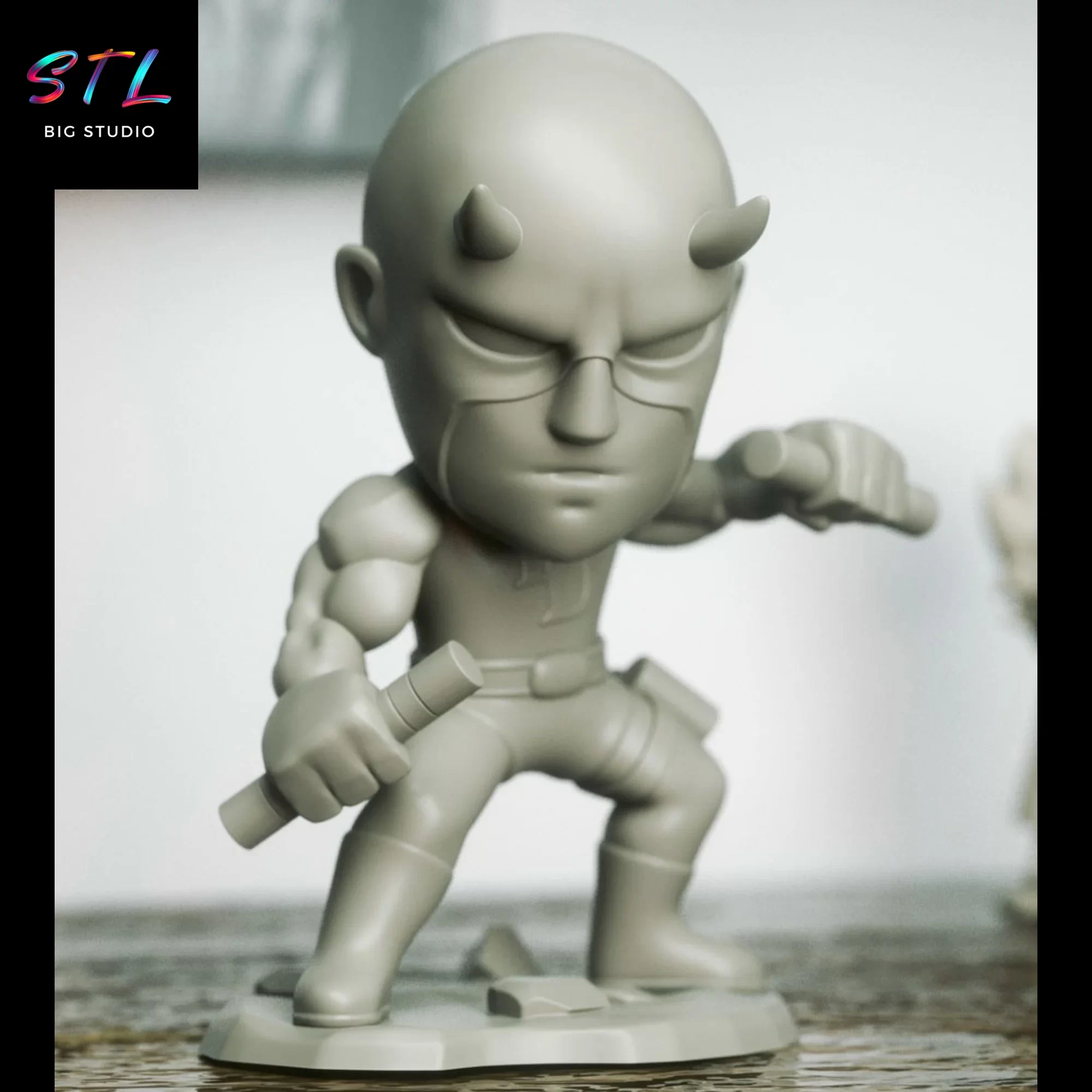 figura daredevil stl chibi kawaii imprimir en 3d figura daredevil stl chibi kawaii imprimir en 3d