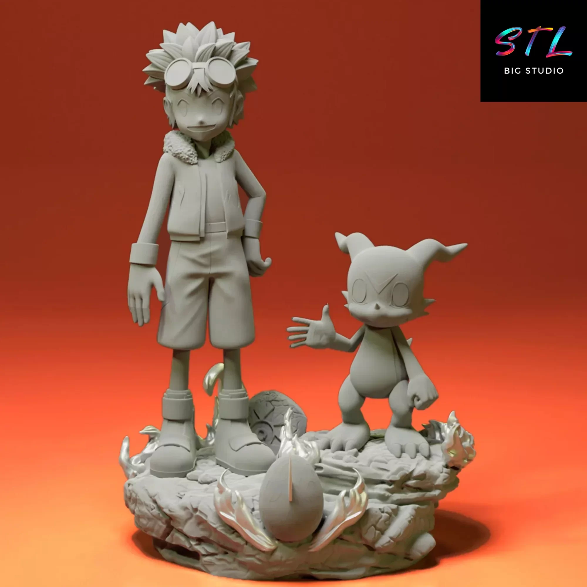 figura davis y veemon stl digimon adventure impresion 3d figura davis y veemon stl digimon adventure impresion 3d